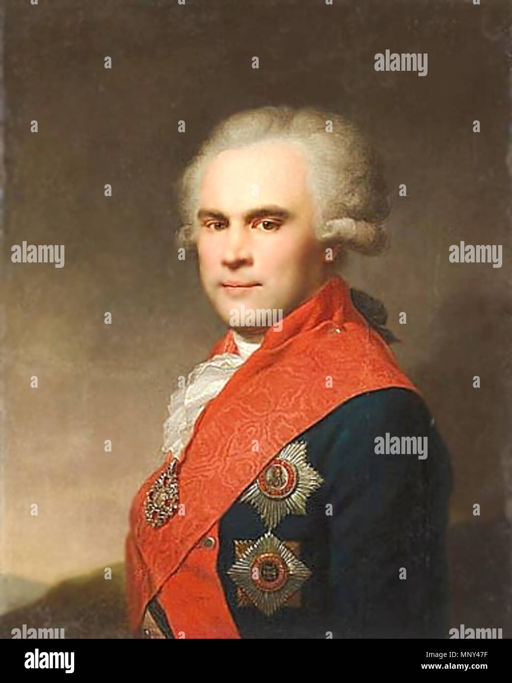 . Portrait von Vasili Stepanovich Popov (1743-1822). Vermutlich im vierten Quartal des 18. 1225 Vasili Stepanovich Popov Stockfoto