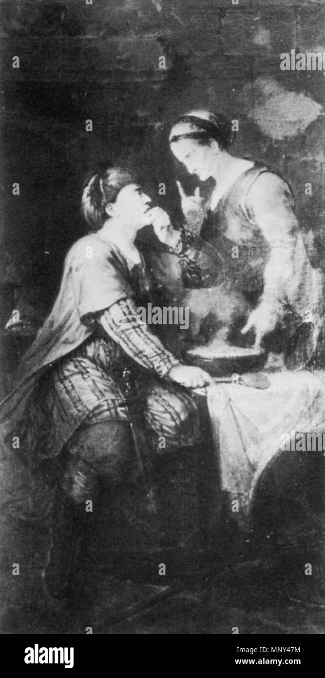 . English: Szene aus dem Leben Tamerlans (Bernhard Rode 1780/81). In einem Brief von 1760 eine Gleim berichtet Ritt... : Tamerlan isst bei einer alten Frau Reisbrei und verbrennt sich über den Mund, da er aus der Mitte genommen hat. Er erhält den Ratte, beim Essen stets am Rand zu beginnen und folglich auch im Krieg vor dem Eindringen in das Südwest zuerst sterben Grenzen zu Impressum." Wibke Andresen, als Gemäldezyklus auf Gut Neuhaus'. In: Kunst im Dienste der Aufklärung. Radierungen von Bernhard Rode (1725-1797) mit einem Gesamtverzeichnis aller Radierungen des Künstlers im Besitz der graphischen Stockfoto