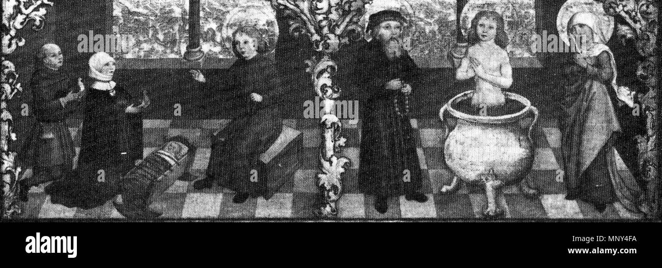 . English: Veitsaltar in der fleiner Veitskirche. Predella (Ausschnitt). 1517. Jerg Kugler 1227 Veitsaltar - fleinPredella Stockfoto