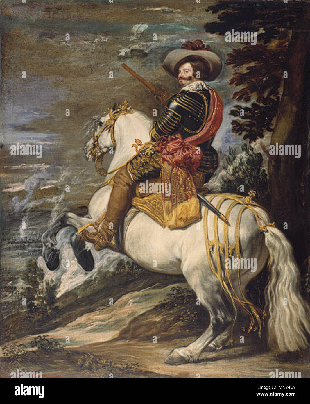 Don Gaspar de Guzmán (1587-1645), Count-Duke von Olivares. Español: Velázquez: de Conde-Duque Olivares a Caballo. Réplica, quizás autógrafa, del retrato del Prado. Nueva York, Metropolitan Museum. 1635. Velazquez, Diego1227 Velazquez-Olivares NY Stockfoto