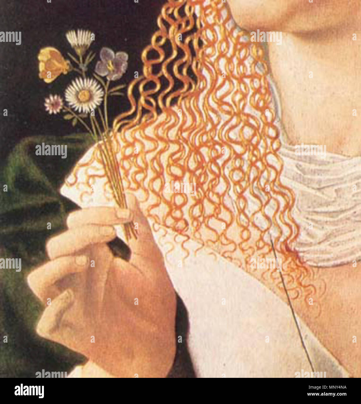 Idealisierte Porträt einer Kurtisane als Flora, angebliches Portrait der Lucrezia Borgia (Detail) ca. 1520. 1228 Veneto, Bartolomeo - Lucrezia Borgia (angeblichen), Detail der Portrait Stockfoto