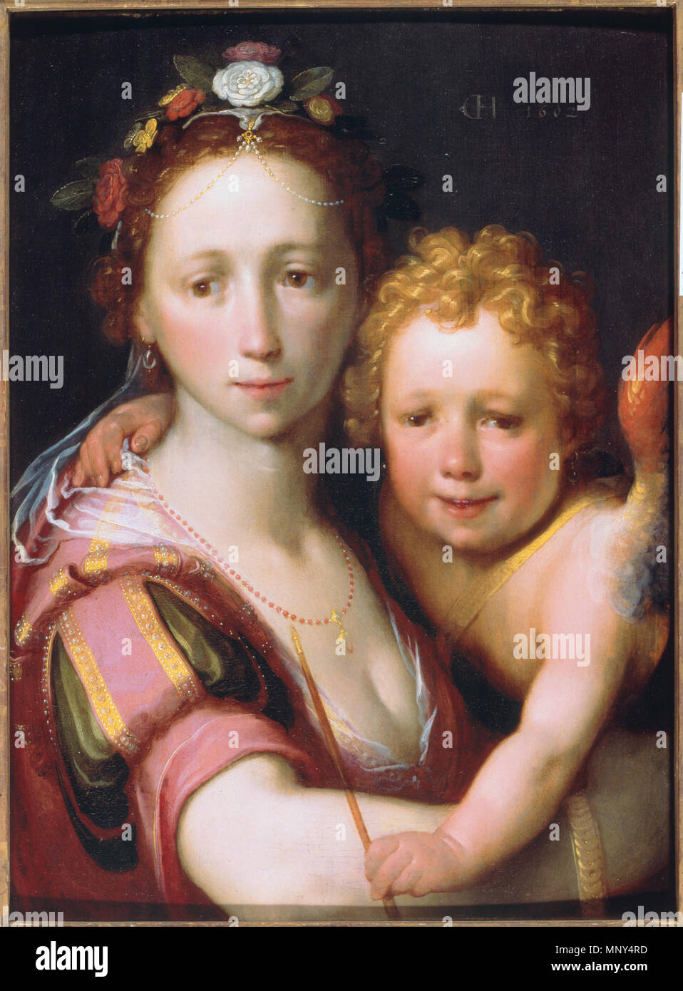 Venus und Amor 1602. 1229 Venus und Amor, 1602, von Cornelis van Haarlem (1562-1638) - IMG 7415 Stockfoto