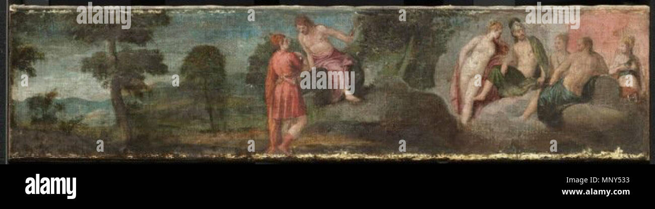 Jupiter mit Göttern und Göttinnen auf dem Olymp. 1230 Veronese - Jupiter mit Göttern und Göttinnen auf dem Olymp - Boston Museum der Schönen Künste Stockfoto