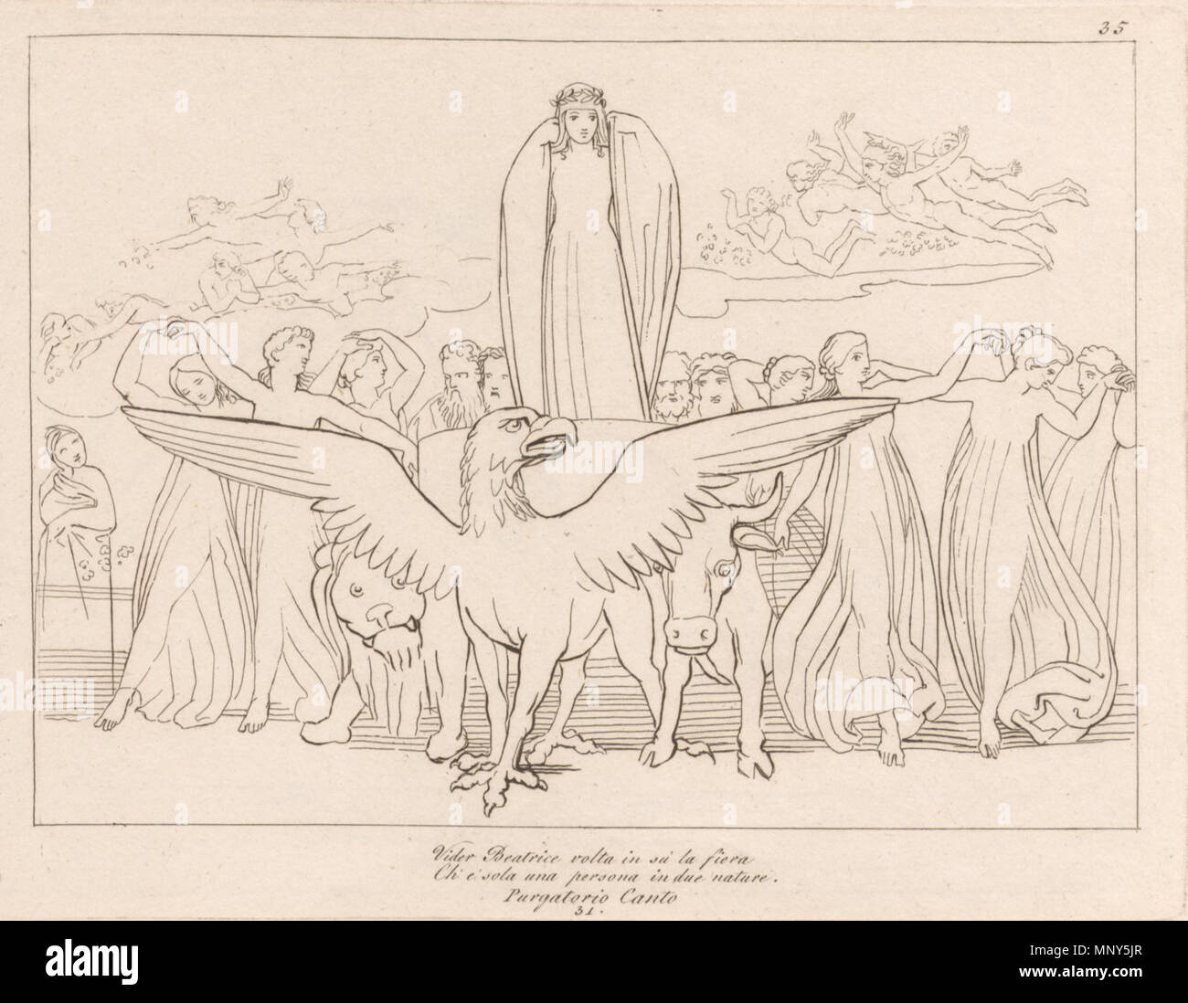 . Gravur: mehraufwänden Beatrice volta von Divina Commedia von Dante - Illustration entworfen von John flaxman, gestochen von Tommaso Piroli. 1793. John flaxman (1755 - 1826) Alternative Namen John flaxman II; John flaxman (II); Flaxman; Flaxman junior Beschreibung britische Maler, Dichter, Bildhauer und Zeichner Geburtsdatum / Tod vom 6. Juli 1755 vom 7. Dezember 1826 Ort der Geburt / Todes York London Arbeitsort Florenz (1787) Kontrolle: Q 366066 VIAF: 17260670 ISNI: 0000 0001 2095 6665 ULAN: 500115449 50004058 LCCN: n NLA: 35088387 WorldCat 1233 Mehraufwänden Beatrice Volta Stockfoto