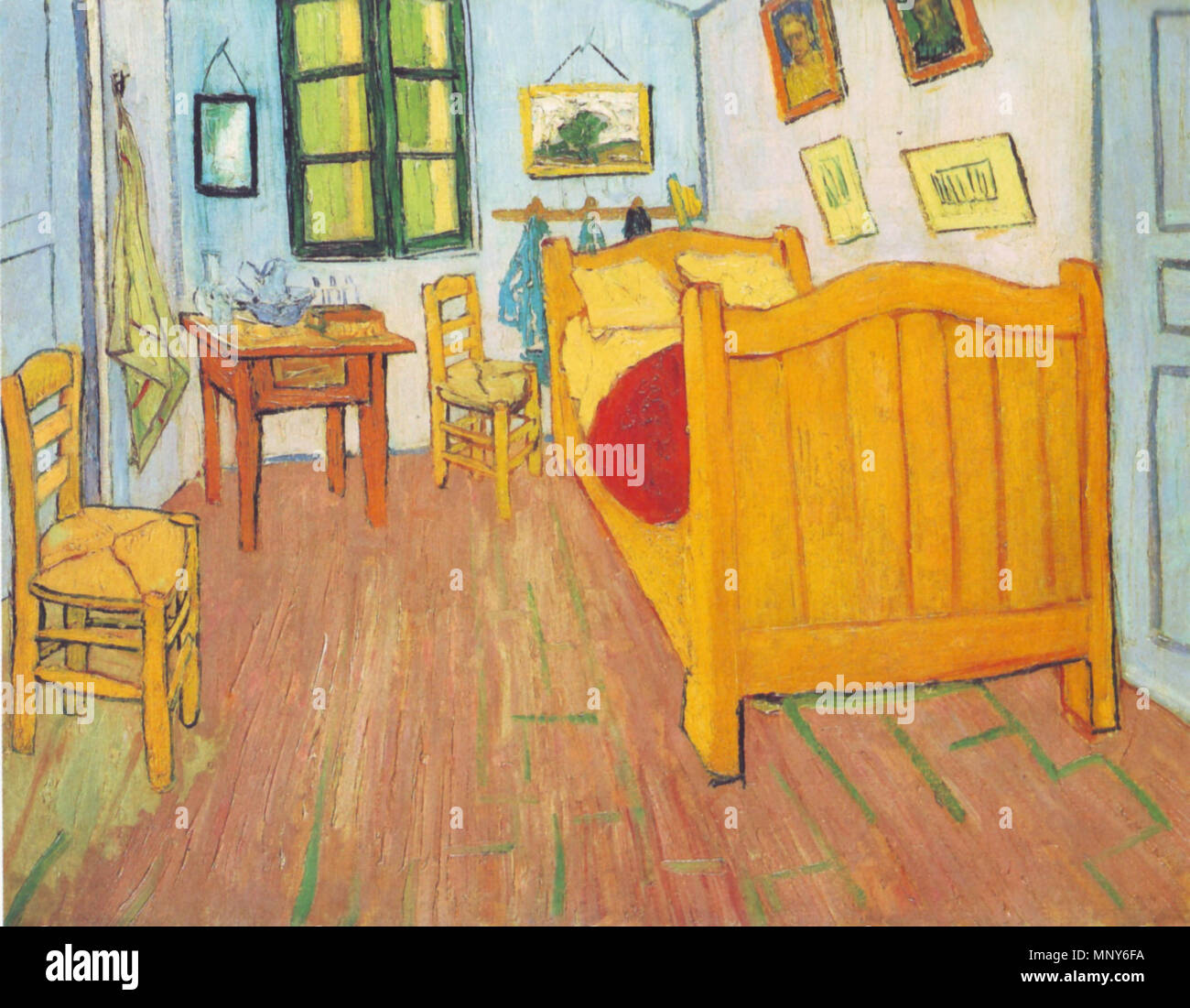 English: Vincents Apartments in Arles Englisch: Vincent's Schlafzimmer in Arles Italiano: Camera da Letto Oktober 1888. 1238 Vincent van Gogh 0011 Stockfoto