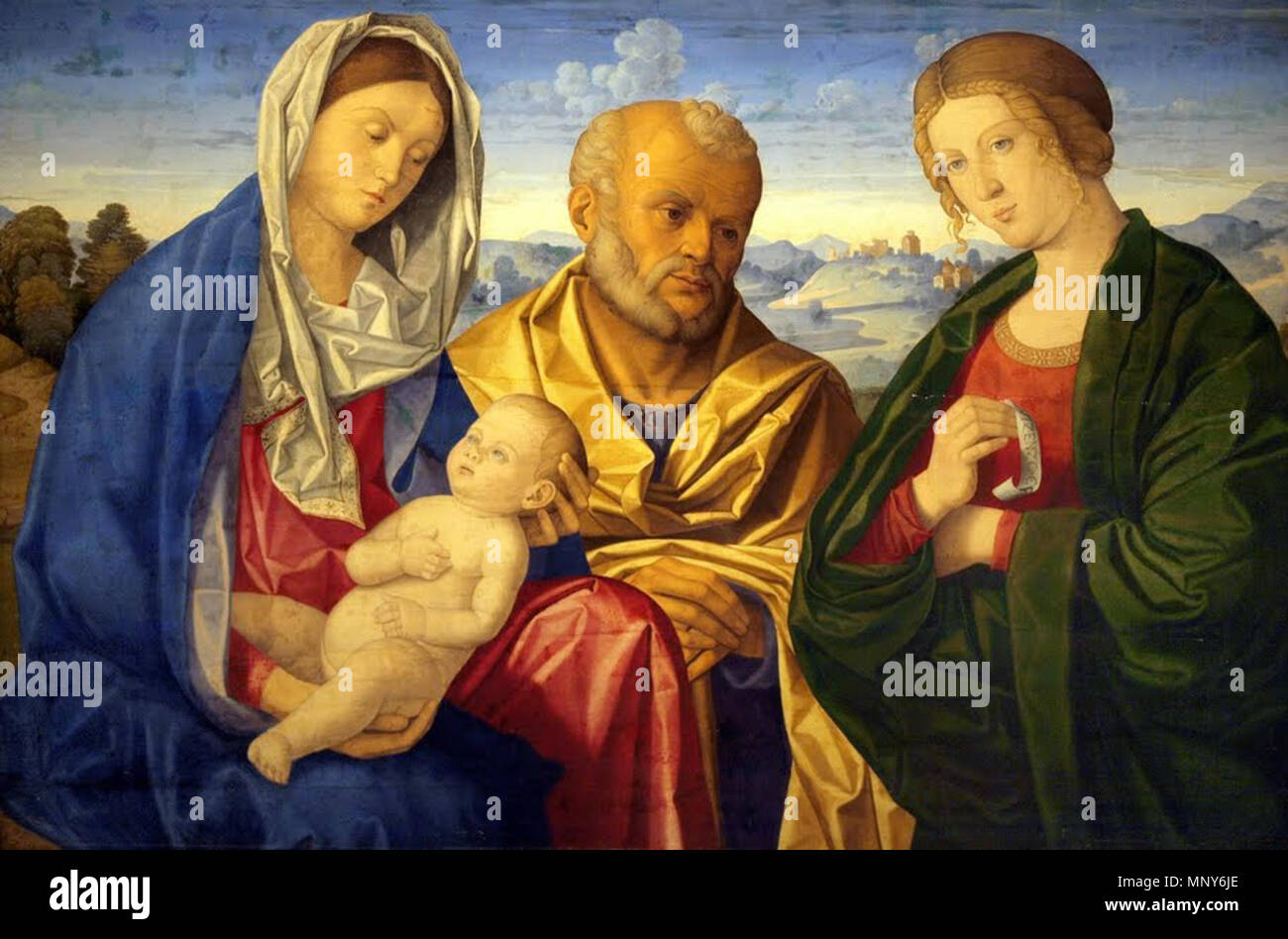 . Vincenzo Catena (Venedig C. 1470 - 1531 Venedig) - Die Heilige Familie mit einer weiblichen Saint-(Geschenk von János Ladislaus Pyrker, 1836) Ungarn, Budapest, Museum der Bildenden Künste. 16. Jahrhundert. Vincenzo Catena (1470-1531) Alternative Namen Vincenzo Di Biagio Catena Beschreibung italienischer Maler Geburtsdatum / Tod ca. 1470/80 September 1531 Ort der Geburt / Tod Venedig Venedig Arbeitsort Venedig Befehlsgewalt: Q 1968947 VIAF: 27338686 ISNI: 0000 0000 8210 6896 ULAN: 500019821 LCCN: Nr 2002024298 WGA: CATENA, Vincenzo WorldCat 1239 Vincenzo Catena 024 Stockfoto