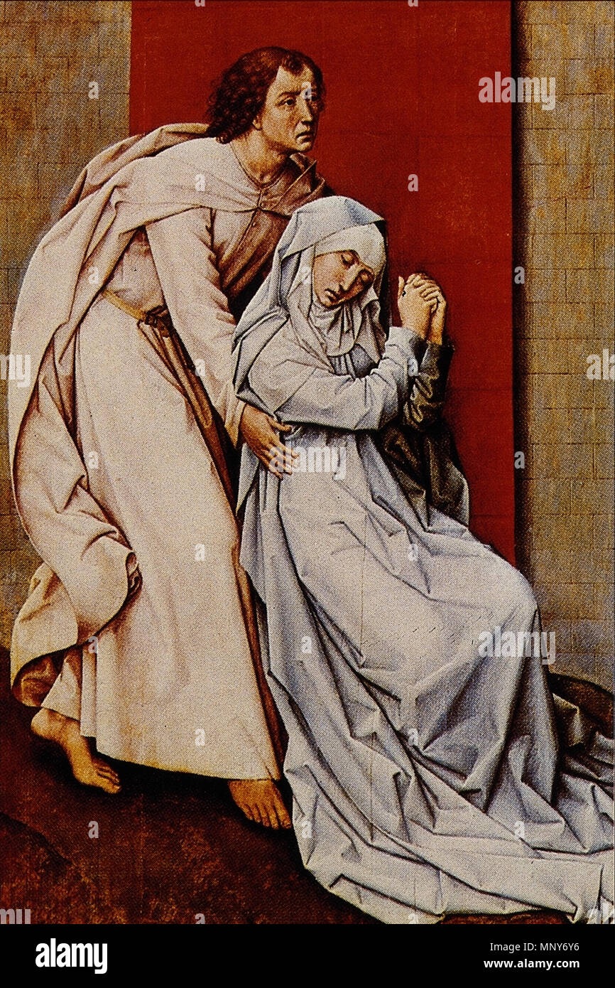 Jungfrau und Saint John TBD, werden aktualisiert. 1240 Jungfrau und Saint John - Roger van der Weyden Stockfoto