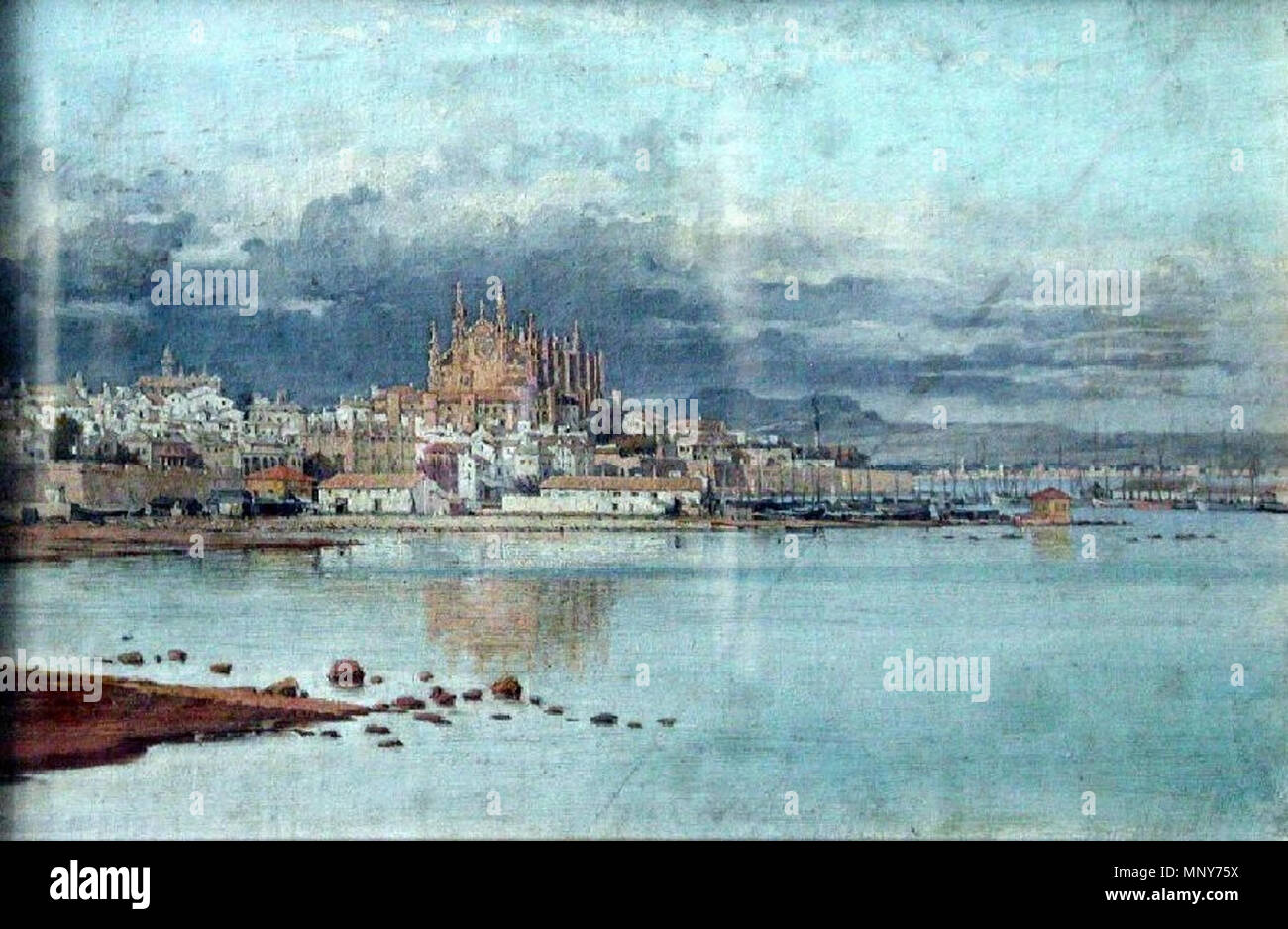 1241 Vista de Mallorca, de Pedro Rodríguez de la Torre (Museo de Jaén) Stockfoto
