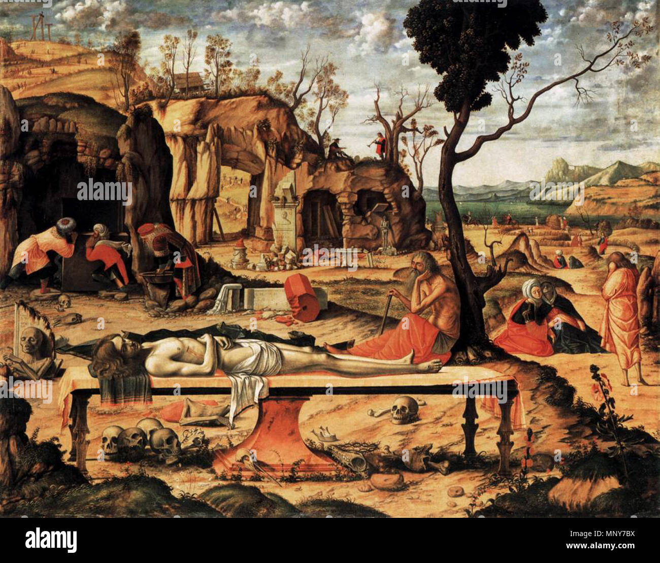Englisch: Die toten Christus circa 1520. 1242 Vittore Carpaccio, Cristo Morto Stockfoto