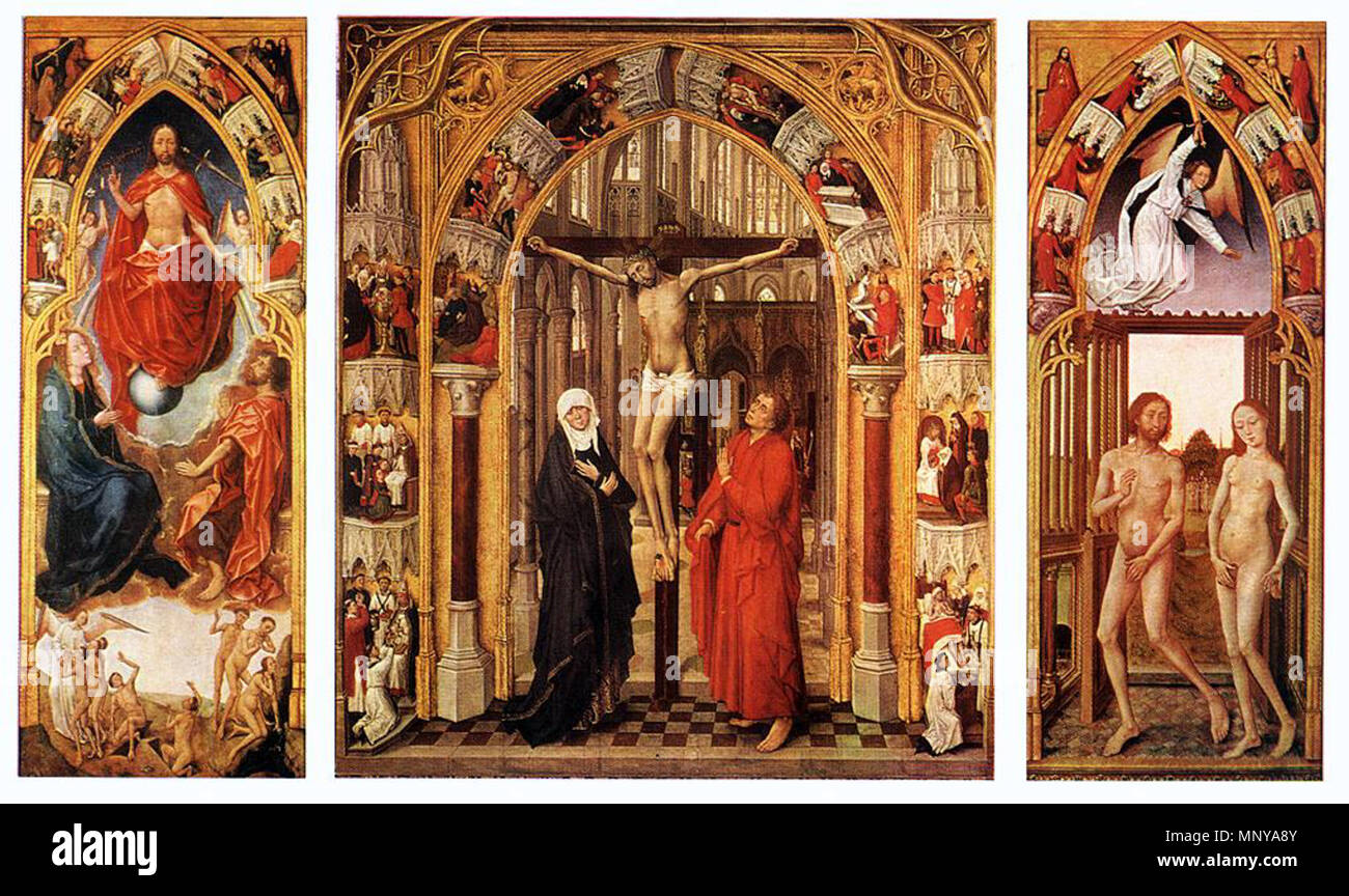 Deutsch: Tríptic de la Redempció zwischen 1455 und 1459. 1256 Weyden - tripticRedempcio Stockfoto
