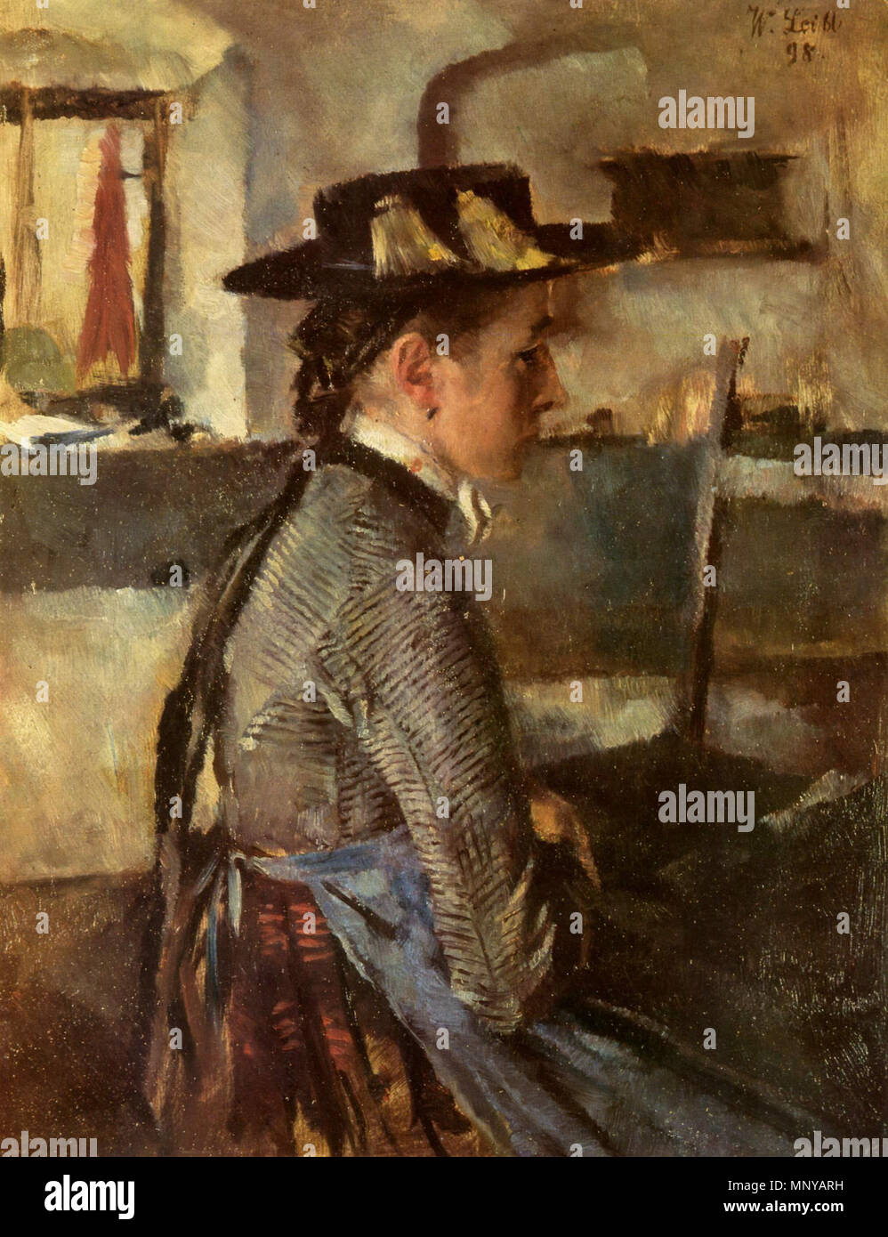 Deutsch: In Erwartung 1898. 1259 Wilhelm Maria Hubertus Leibl 014 Stockfoto