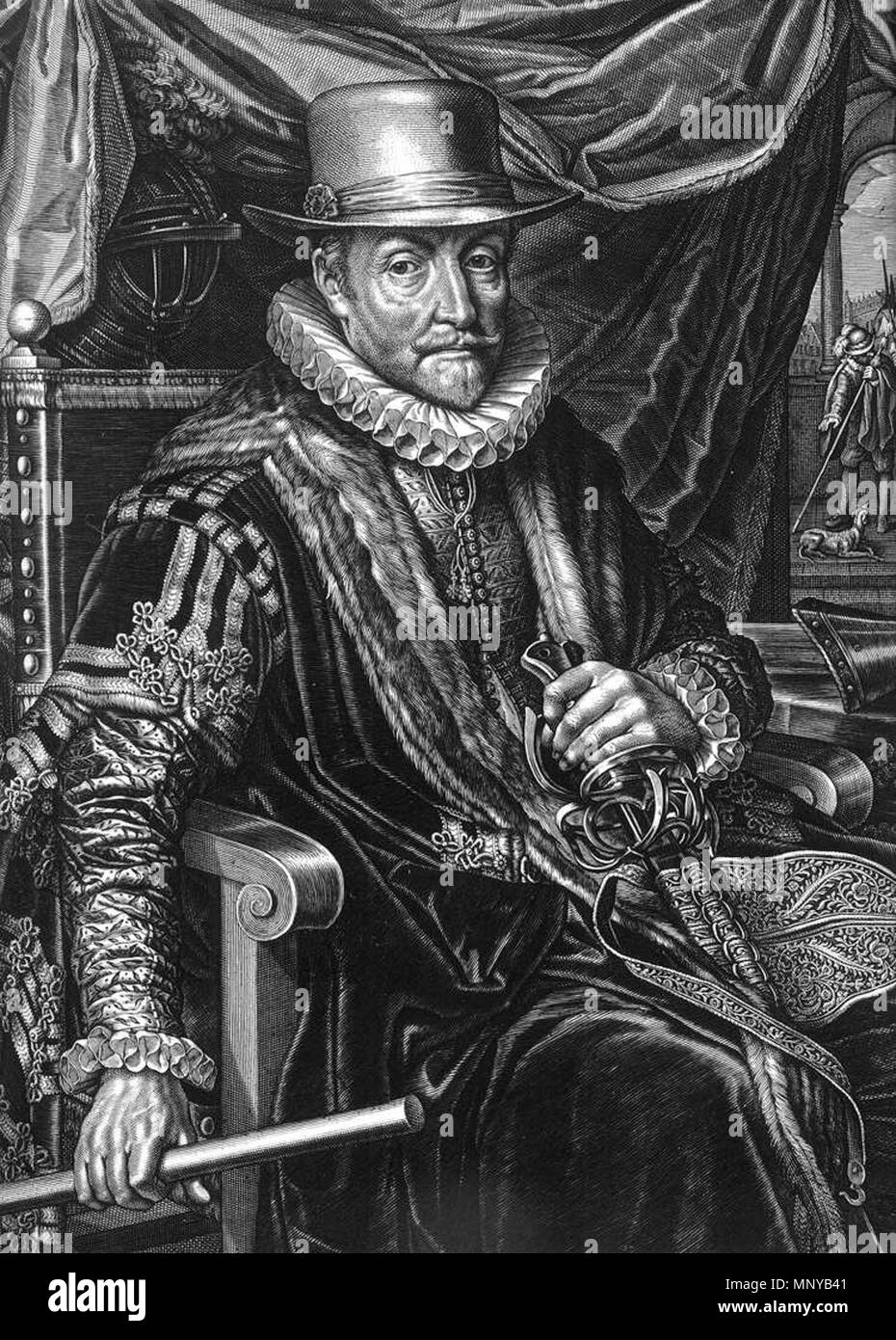 Portrait von Wilhelm I., Prinz von Oranien [Detail] 1623. 1260 Willem Jacobsz. Delff - Porträt von William die Stille (Detail) - WGA 06290 Stockfoto
