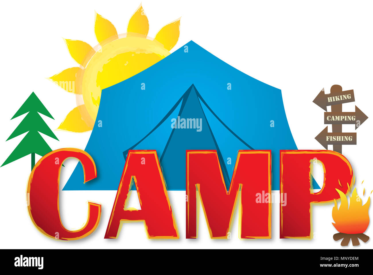 Sommer Camp Logo Stockfoto