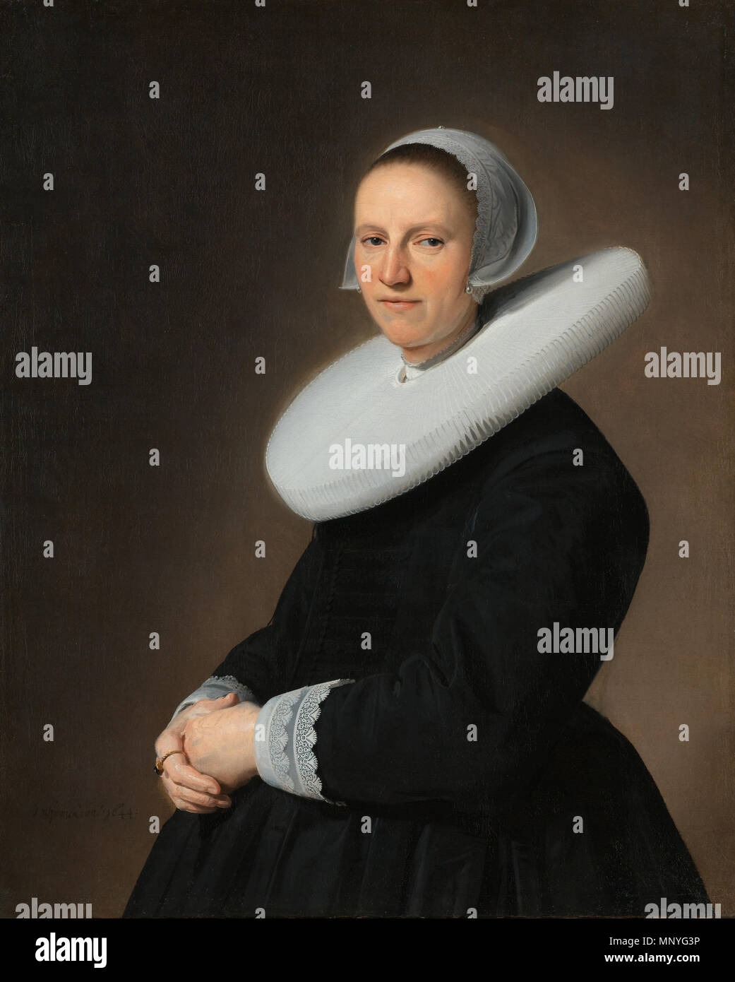 Opnamedatum: 2009-04-02 restauratie D/E Foto; Portrait von Adriana Croes (1599-1656). 1644. 705 Jan Verspronck - Portret van Adriana Croes, 1644 Stockfoto