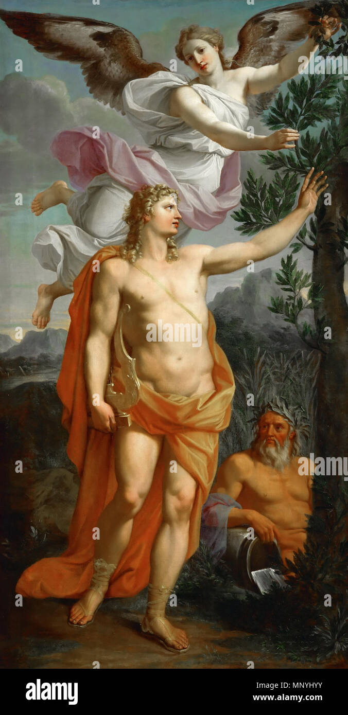 Цифровая репродукция находится в интернет-музее Gallerix.ru 934 Noël Coypel - Apollo gekrönt durch den Sieg, 1667-1668 Stockfoto Цифровая репродукция находится в интернет-музее Gallerix.ru 934 Noël Coypel - Apollo gekrönt durch den Sieg, 1667-1668 Stockfoto