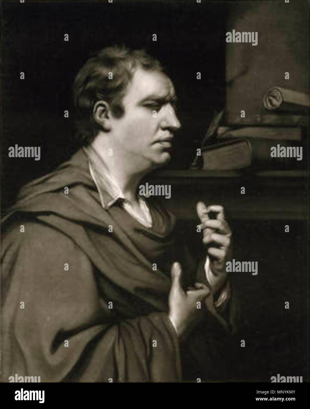 Porträt von Samuel Johnson (1709-1784) im Jahre 1770 veröffentlicht. 1089 Samuel Johnson Schabkunst 1770 Stockfoto