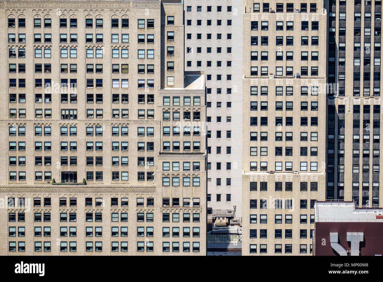 Urban Details der großen Stadt erstellen Windows Stockfoto