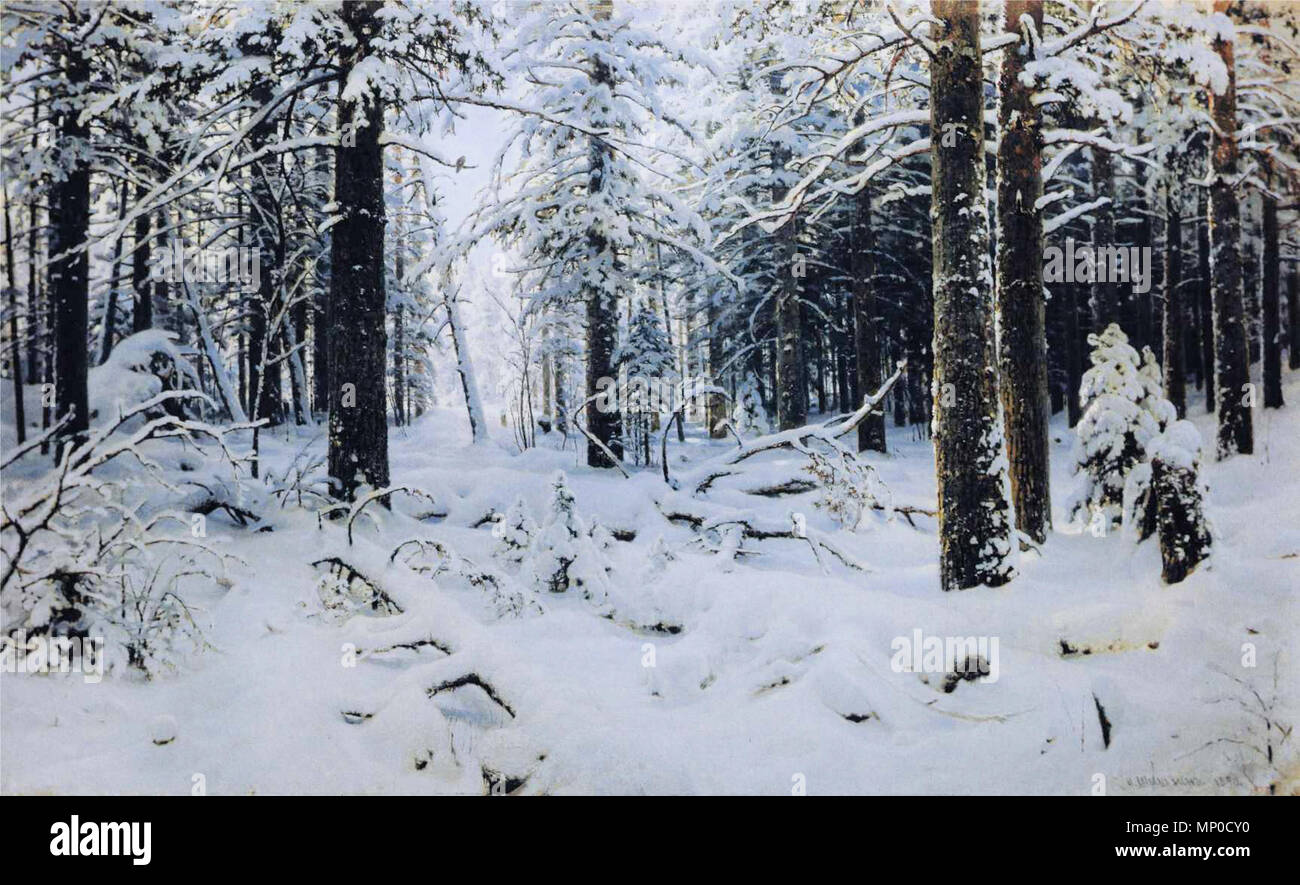 Зима. Englisch: Winter Polski: Zima Русский: Зима. 1890. 679 Ivan Shishkin - Winter Stockfoto