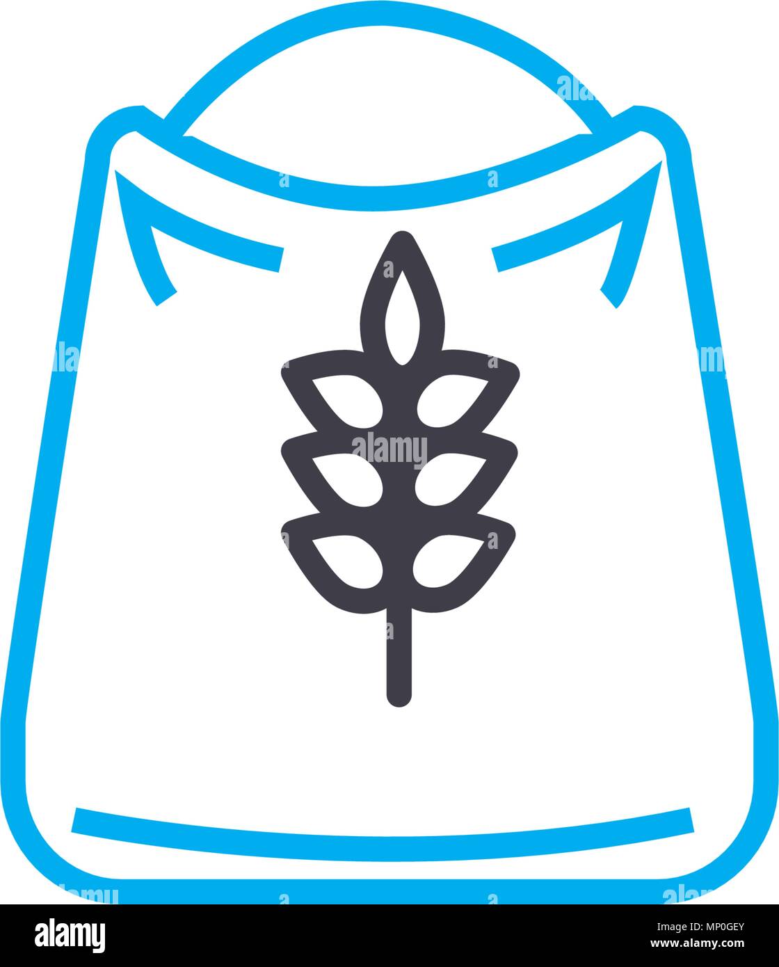 Sack Mehl lineare Symbol Konzept. Sack Mehl Linie vektor Zeichen, Symbol, Abbildung. Stock Vektor