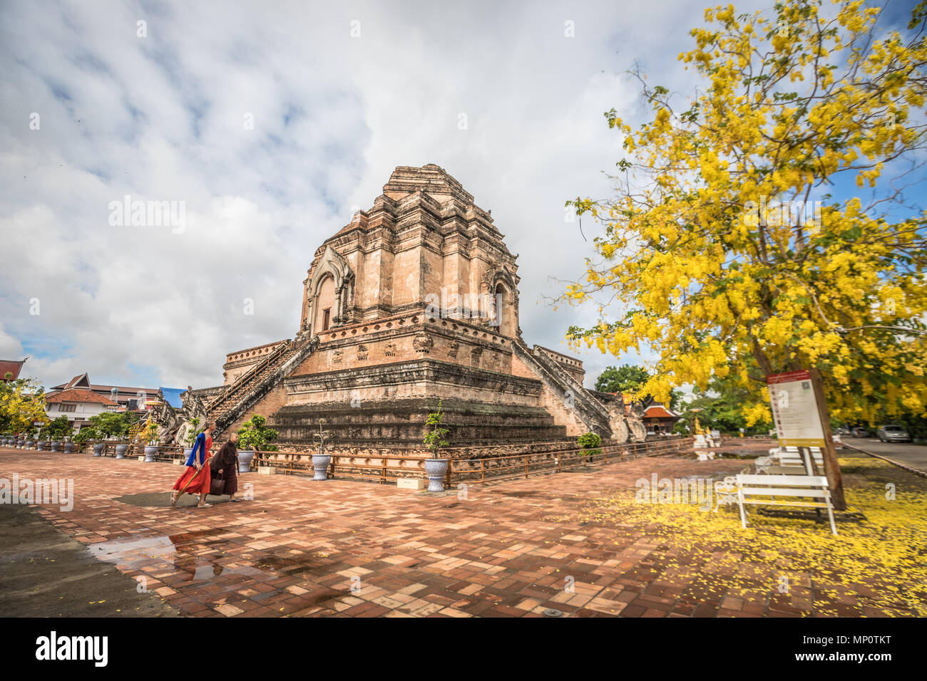 Wat Chedi Luang in Chiang Mai Birma Stockfoto