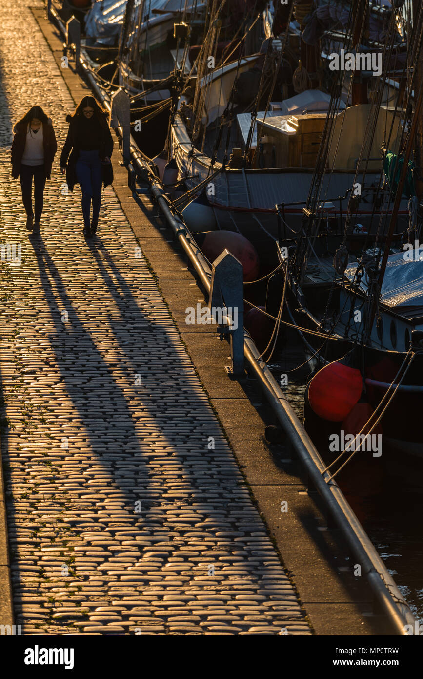 Traditionelle Segelboote in der 'Germaniahafen', Kiel, Schleswig-Holstein, Deutschland, Europa Stockfoto