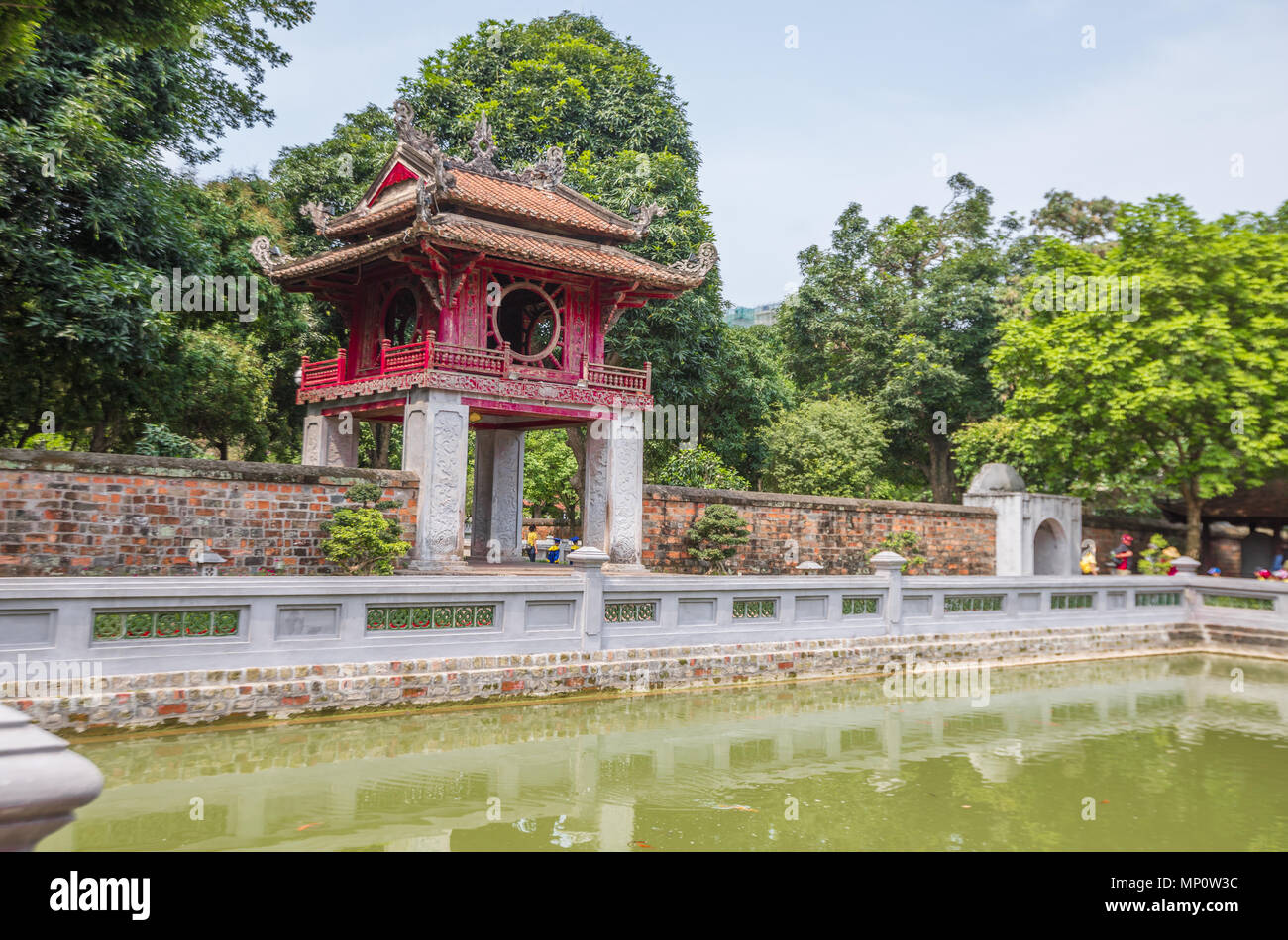 Blick auf den Tempel der Literatur in Hanoi, Vietnam Stockfoto