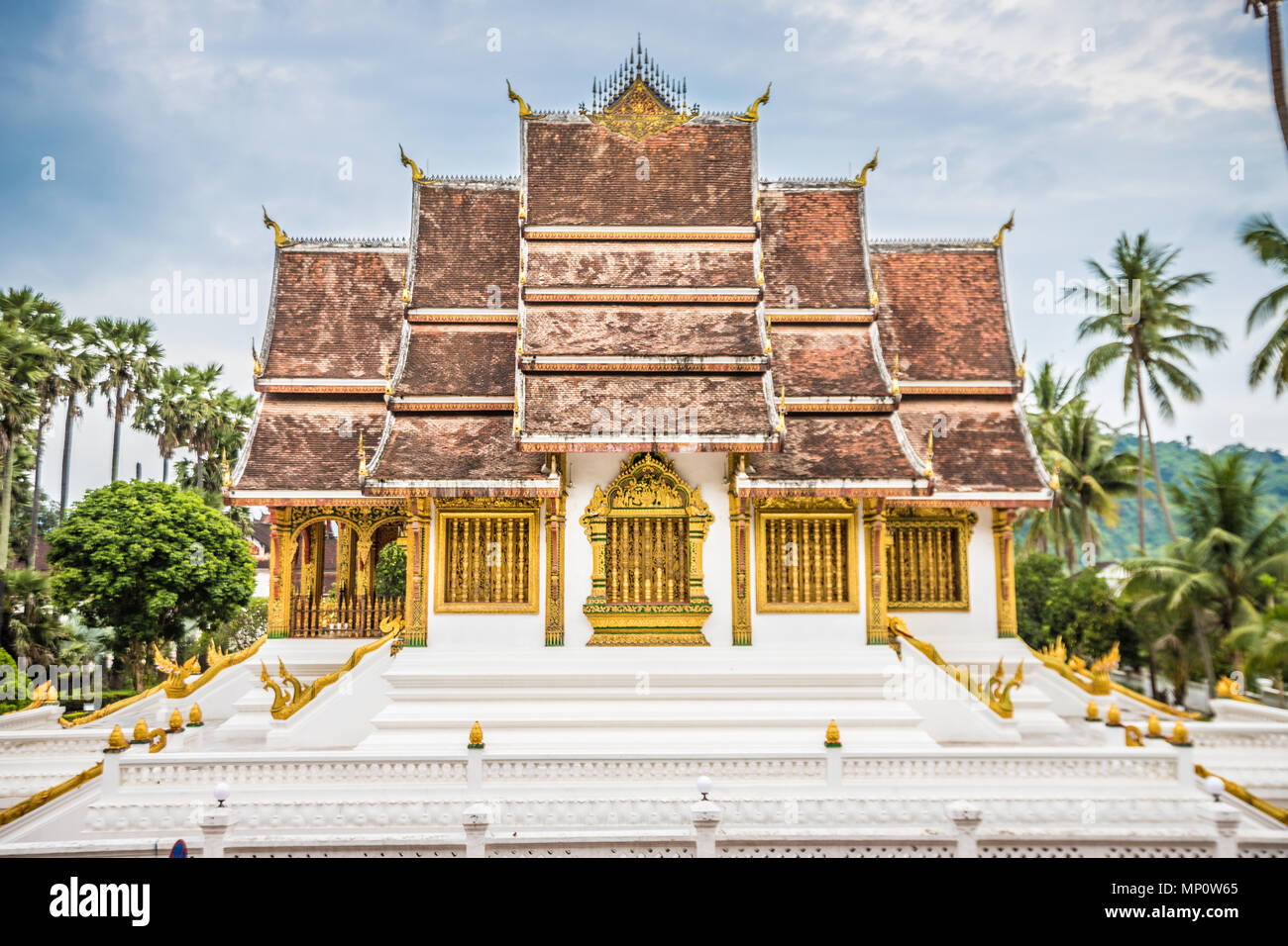 Blick auf den Königlichen Palast in Luang Prabang Laos Stockfoto