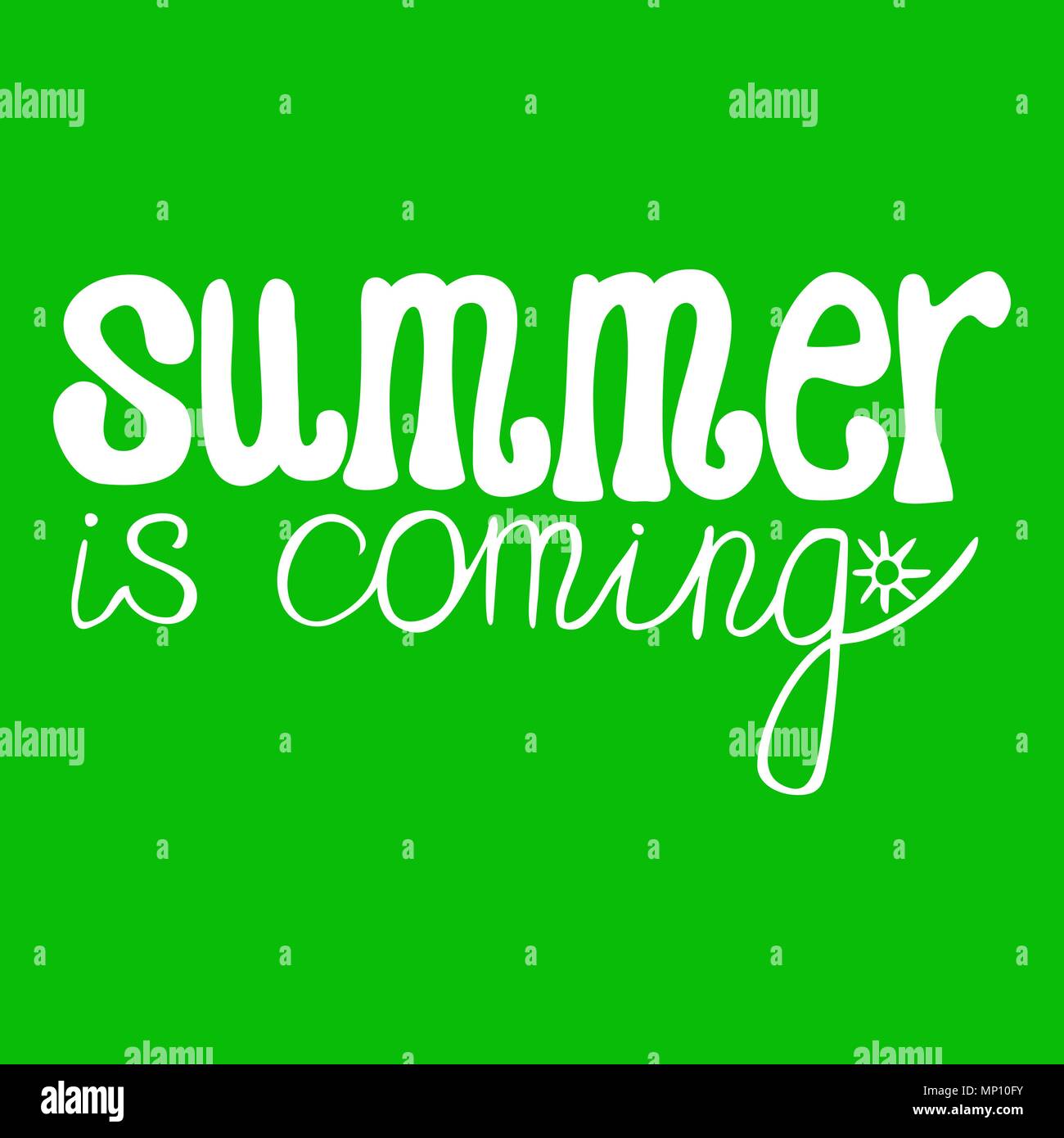 Vektor Hand Schriftliche Sommer Schriftzug Der Sommer Kommt