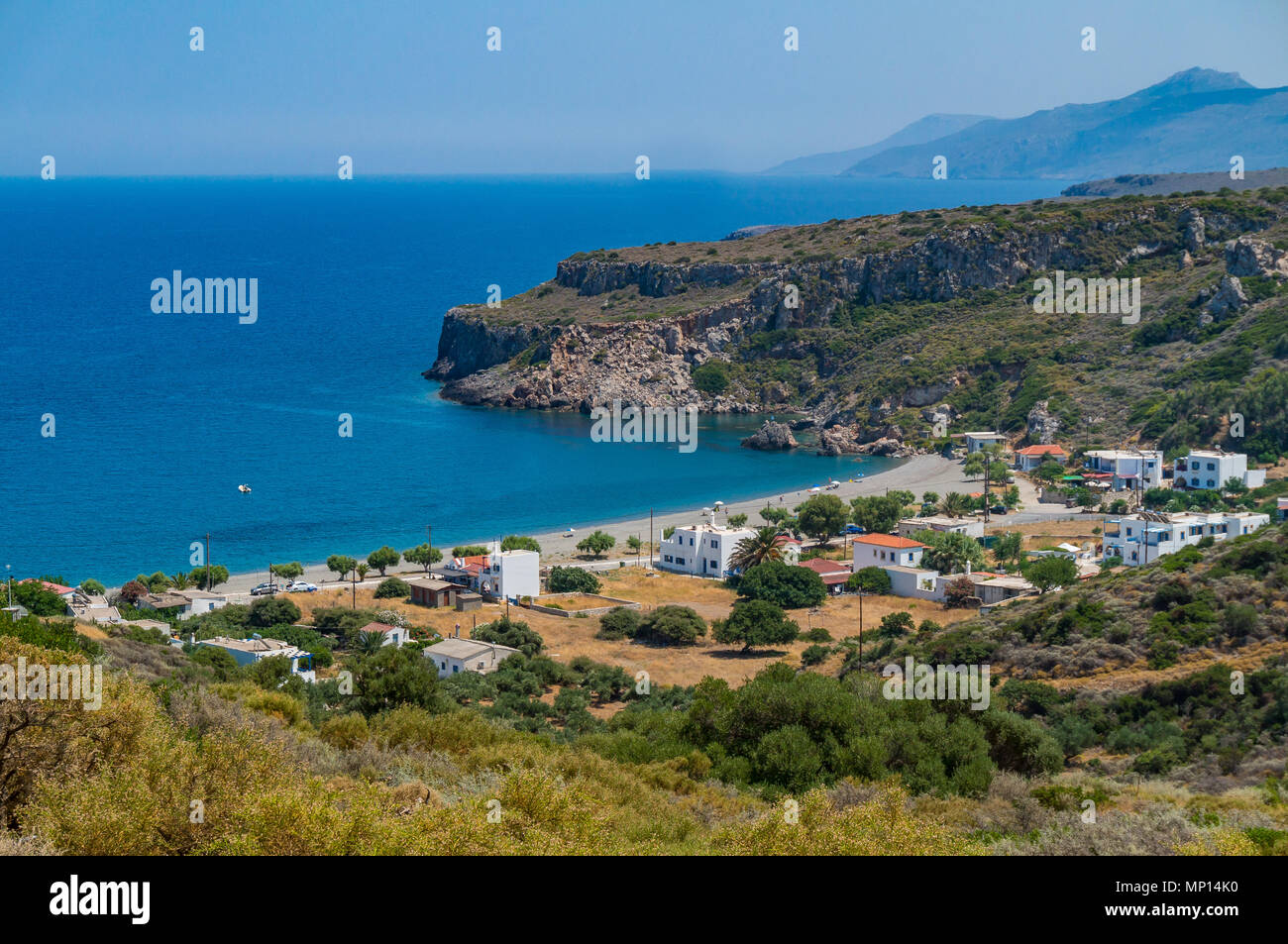 Küste von Agia Pelagia Village in Kythera Insel in Griechenland Stockfoto