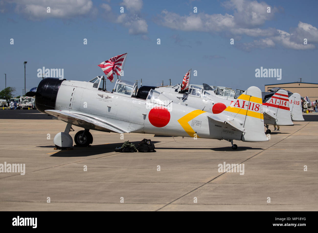 Japanische Nullen am zentralen Texas Airshow Stockfoto