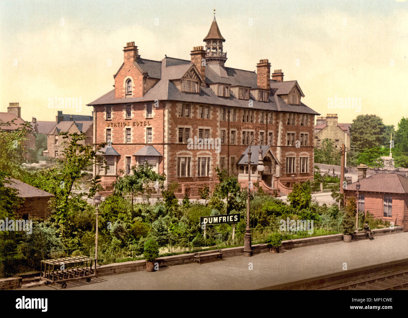 Station Hotel, Dumfries, Schottland, ca. 1900 Stockfoto