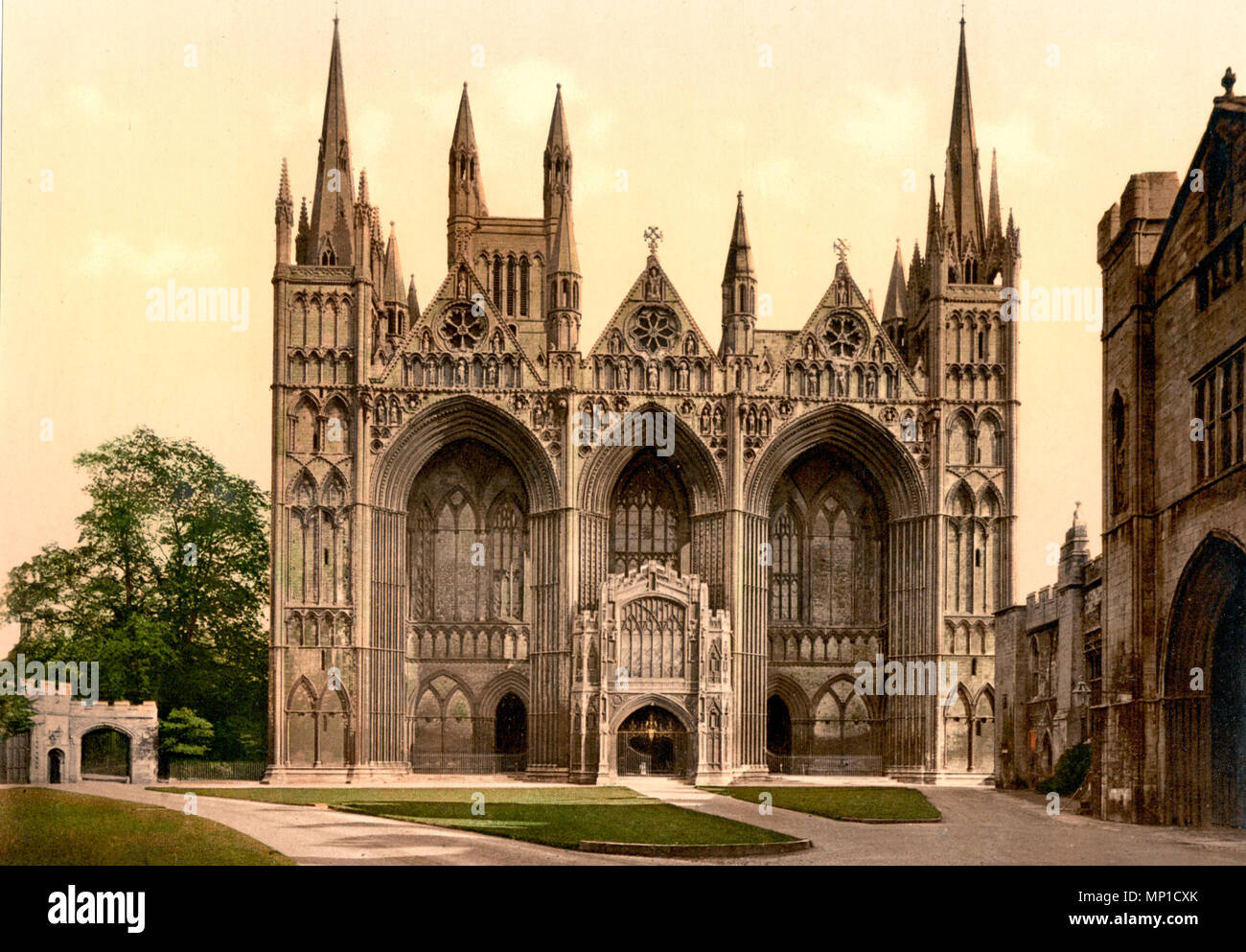 Kathedrale, Westseite, Peterborough, England, um 1900 Stockfoto