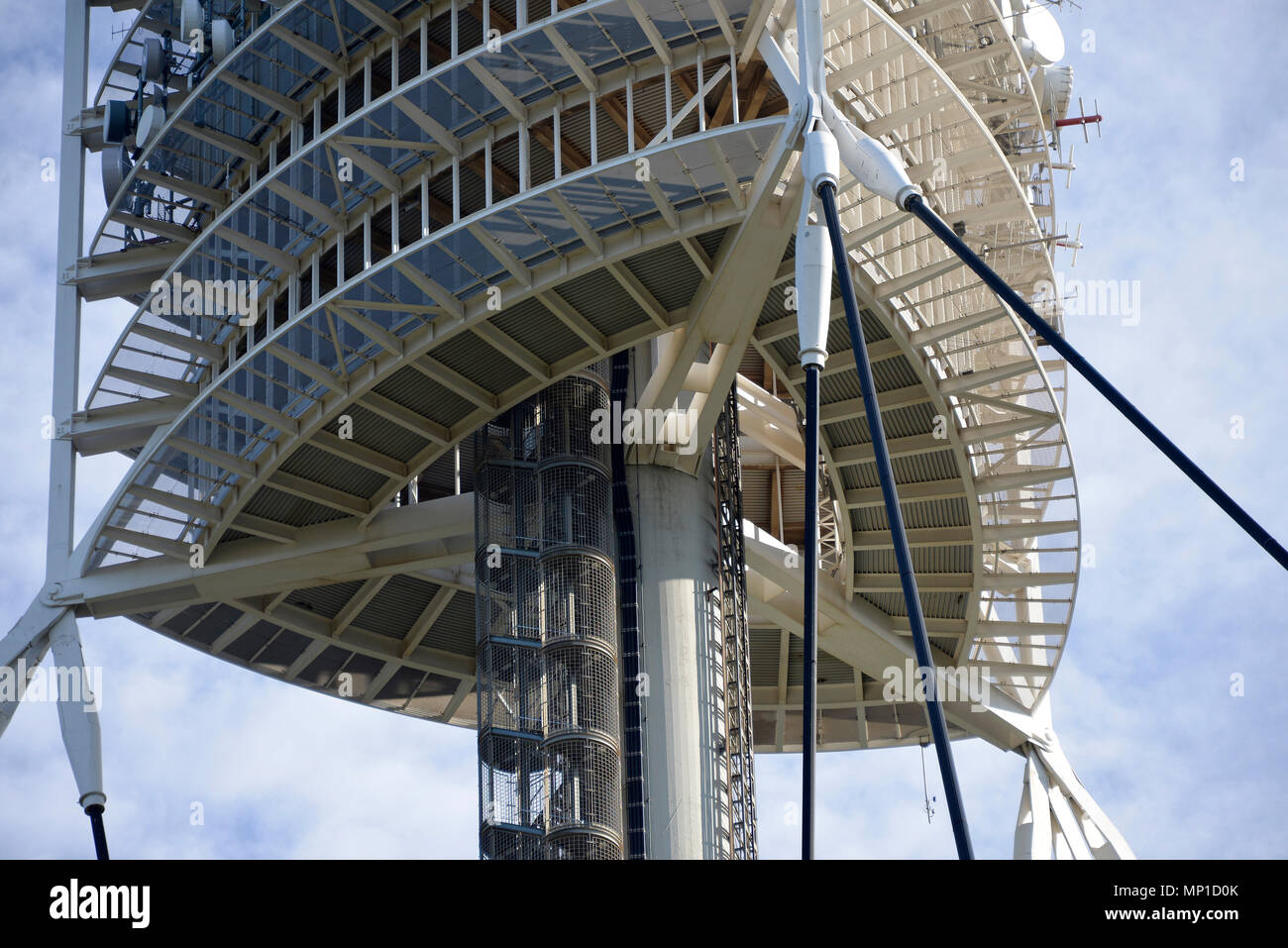 Torre de Collserola, Detail, auf den Tibidabo Hill, nördlich von Barcelona, die von Sir Norman Foster, Spanien Stockfoto