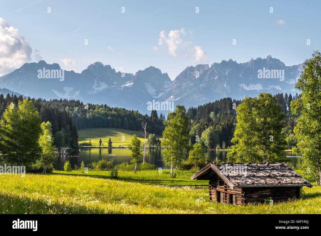 Österreich Tirol Kitzbühel Schwarzsee Stockfoto
