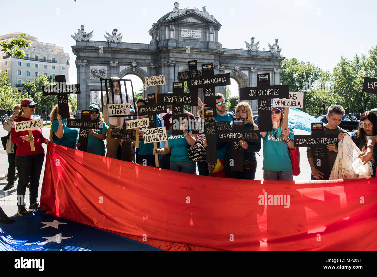 Madrid, Spanien. 20 Mai, 2018. Venezolaner protestieren gegen Nicolas Maduro als Präsidentschaftswahlen statt in Ihrem Land. In Madrid, Spanien. Credit: Marcos del Mazo/Alamy leben Nachrichten Stockfoto