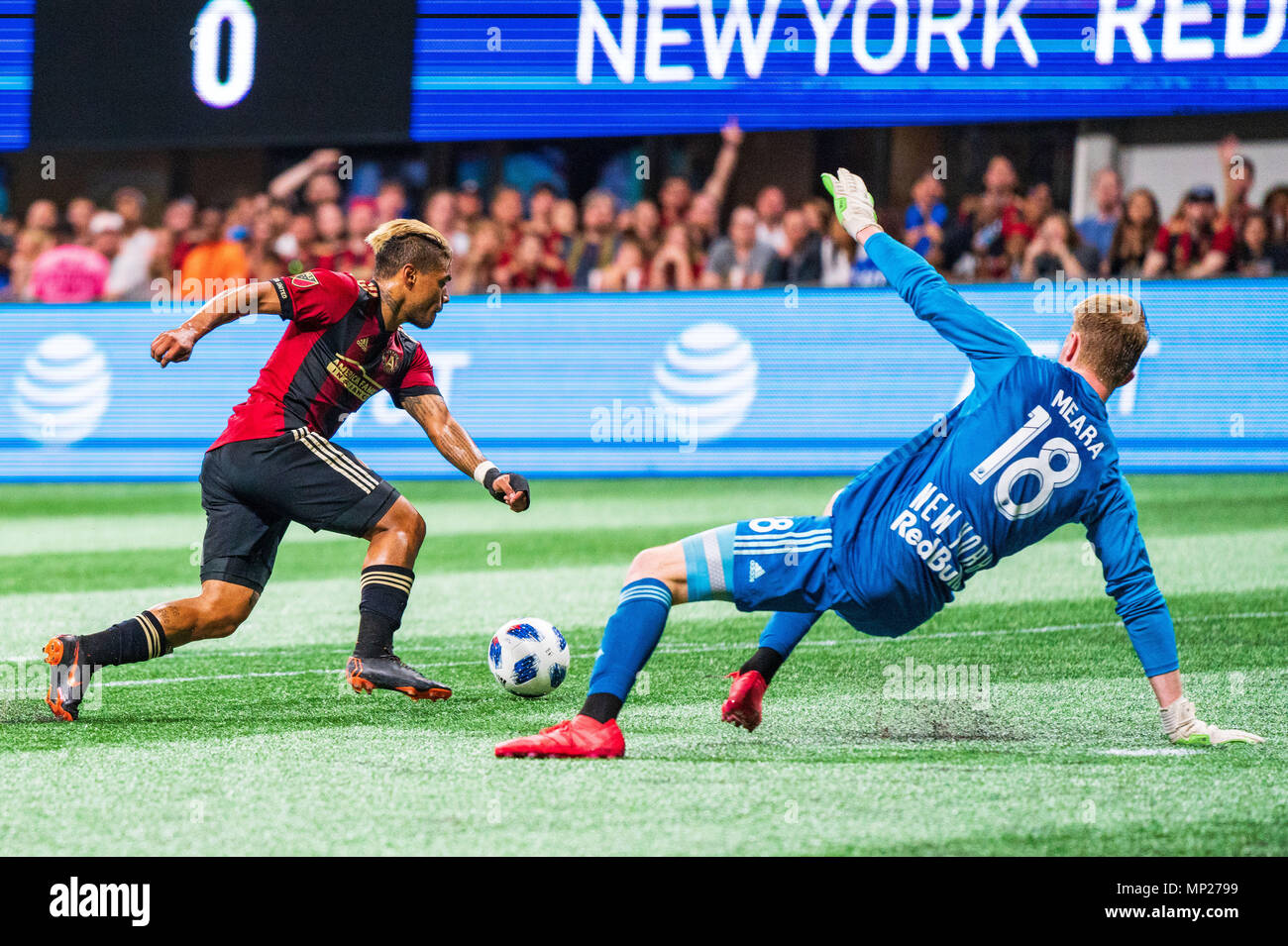 Atlanta Vereinigten sich Josef Martinez (7) Während der MLS Fußball-Spiel zwischen den New York Red Bulls und Atlanta United bei Mercedes-Benz Stadion am Sonntag, den 20. Mai 2018 in Atlanta, GA. Jakob Kupferman/CSM Stockfoto