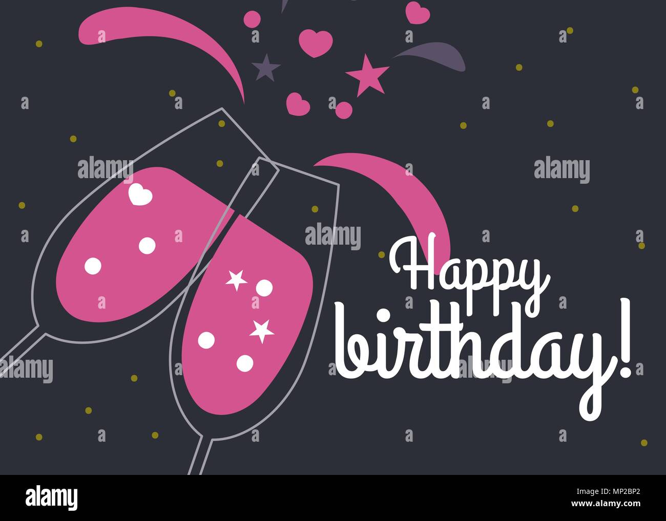 Karte mit zwei Gläsern Stock Vektor