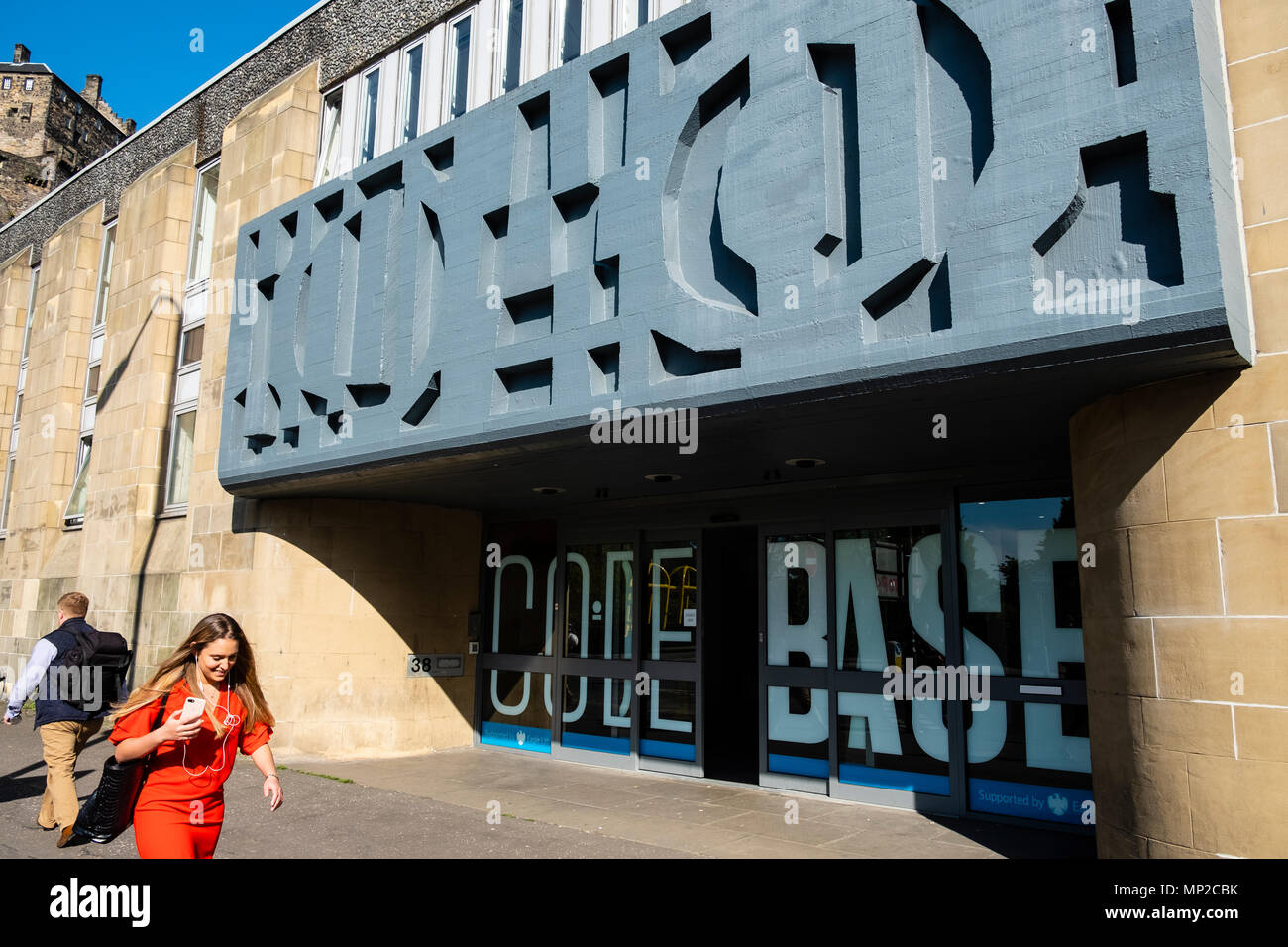 Die Außenseite des technologisches Gründerzentrum Codebase Büros in Edinburgh, Schottland, Großbritannien. CodeBase ist die UKs größte startup Inkubator, Heimat von mehr als 100 Stockfoto
