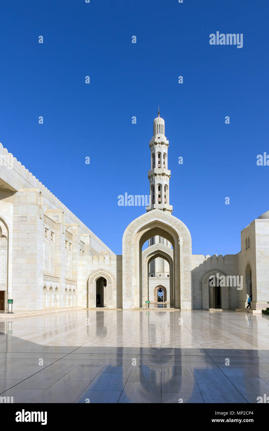 Sultan Qaboos Grand Mosque in Muscat, Oman Stockfoto