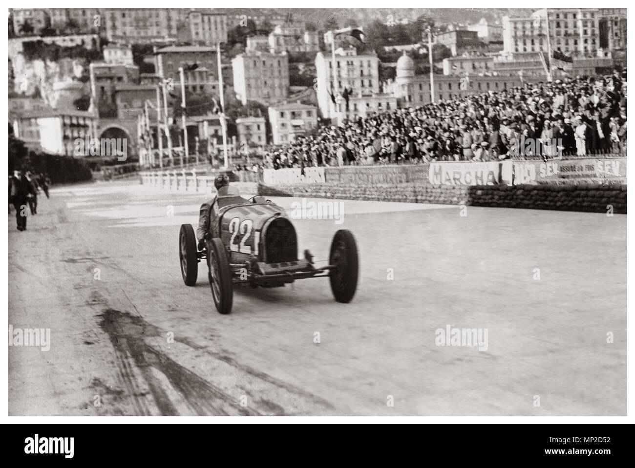 MONACO 1931 Gewinner des Nr. 22 historischen 1930er Grand Prix von Monaco gewinnen von Louis Chiron in einem Bugatti T51 beim Monaco Grand Prix Monaco 1931 Frankreich Stockfoto