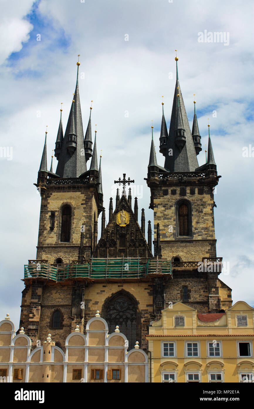 Die teynkirche in Prag Stockfoto