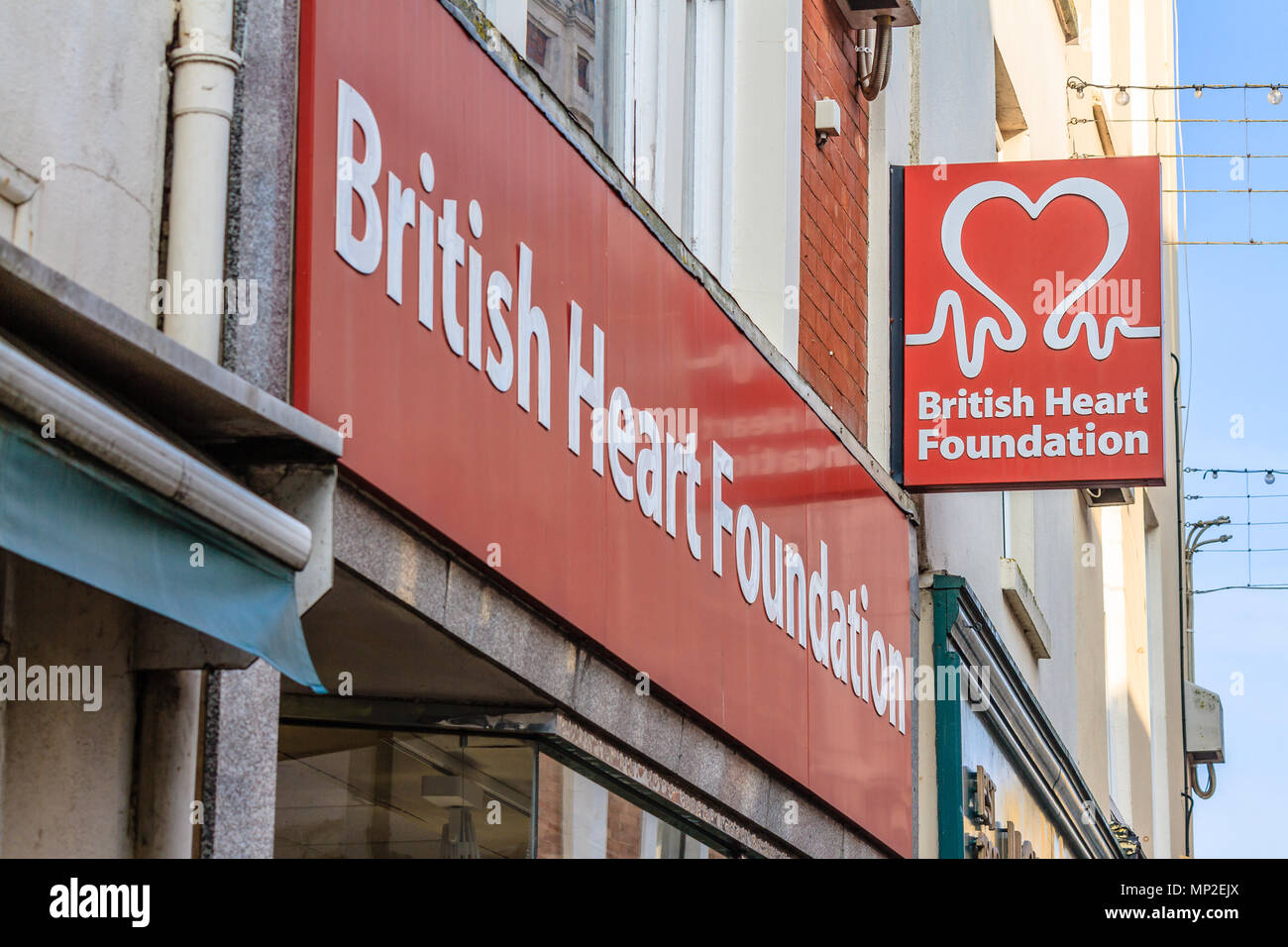 British Heart Foundation, Teignmouth, Devon. Feb 2018. Stockfoto