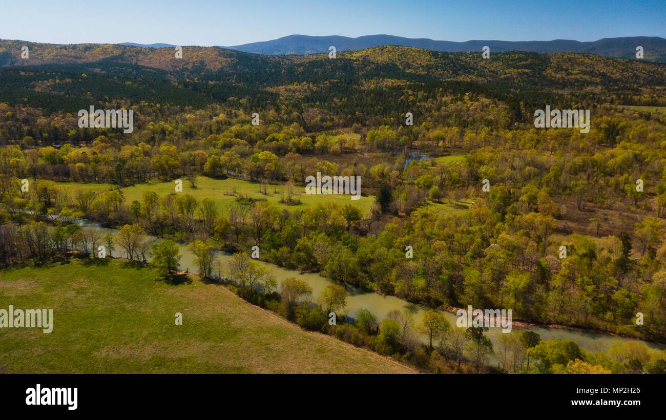 Eine Drohne Bild in Arkansas, USA Stockfoto