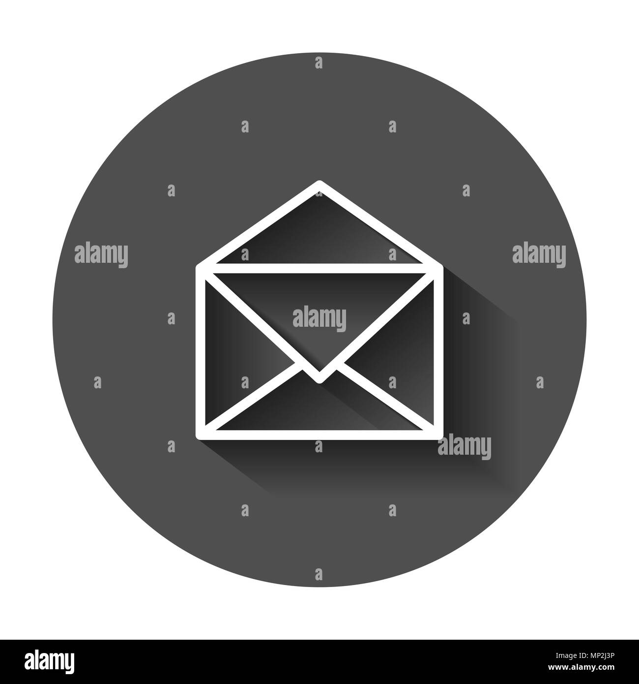 Mail Umschlag Vektor icon. E-Flachbild Vector Illustration. E-mail Geschäftskonzept Piktogramm mit langen Schatten. Stock Vektor