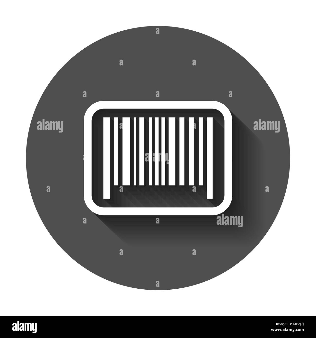 Barcode Vertrieb Symbol. Vector Illustration mit langen Schatten. Geschäftskonzept barcode Piktogramm. Stock Vektor