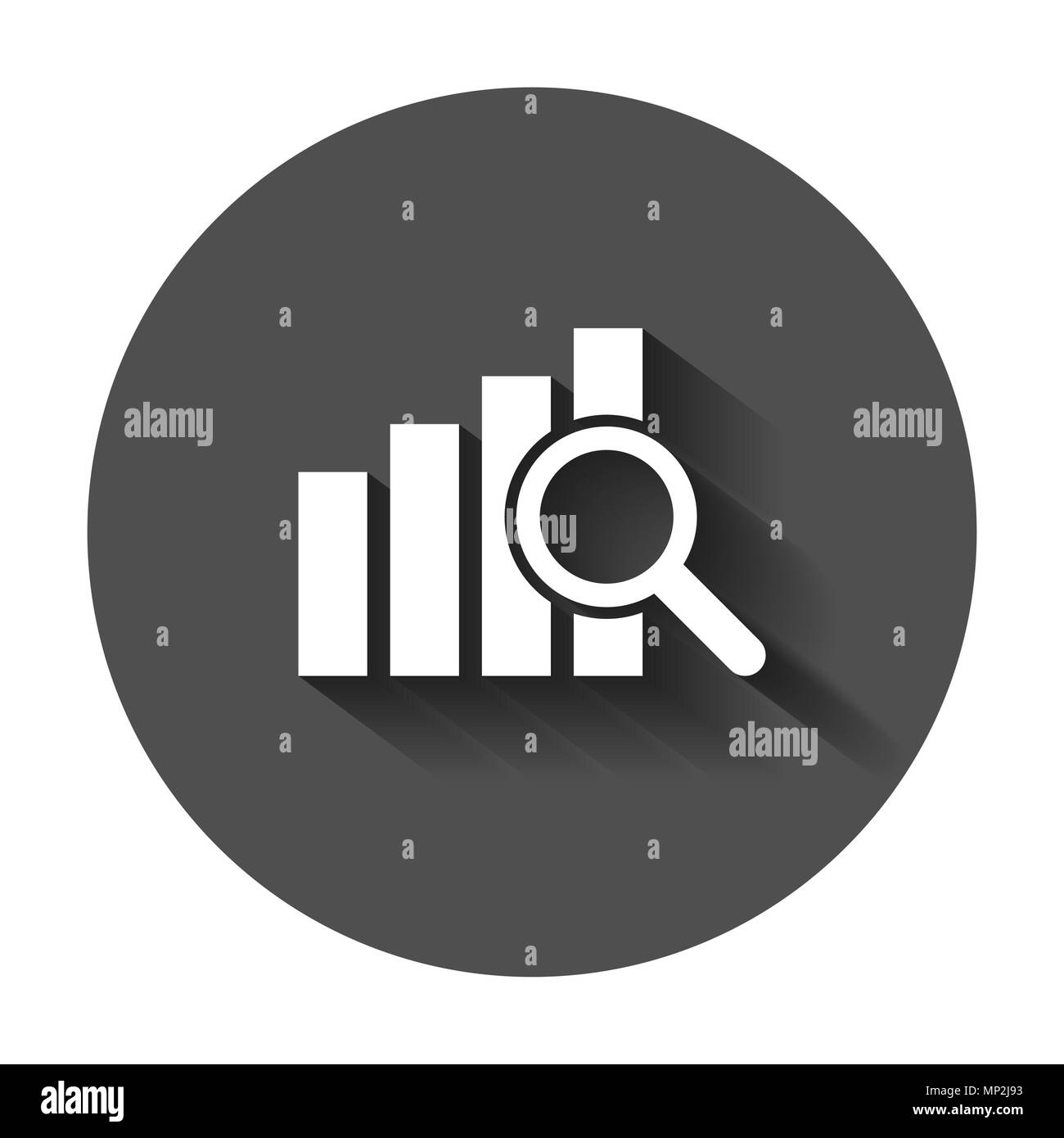 Finanzielle Vorausschau Symbol im flachen Stil. Business Analyse Abbildung mit langen Schatten. Analytics finanzielle Prognose sign Konzept. Stock Vektor