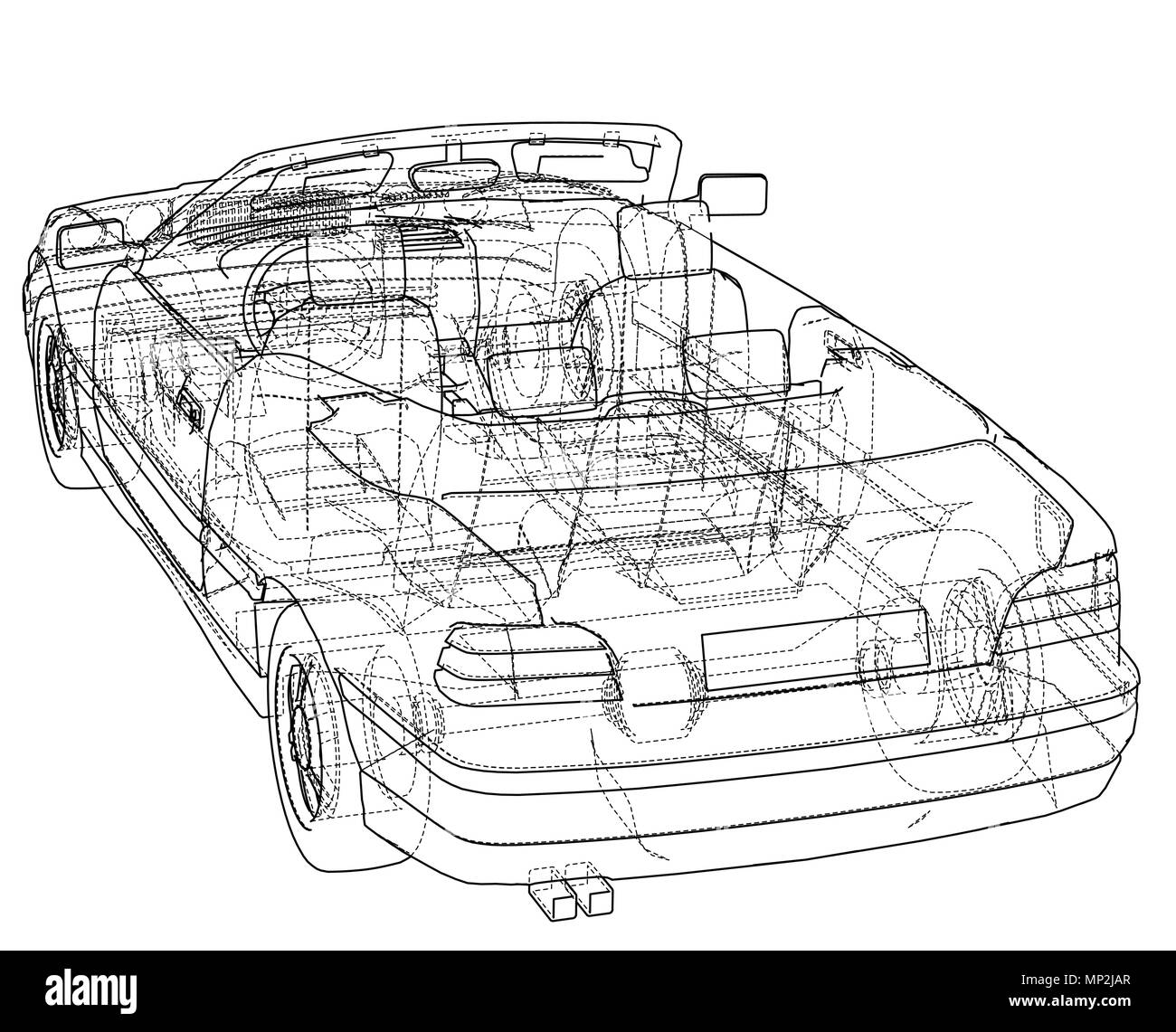 Auto cabrio Konzept. Vektor Stock Vektor