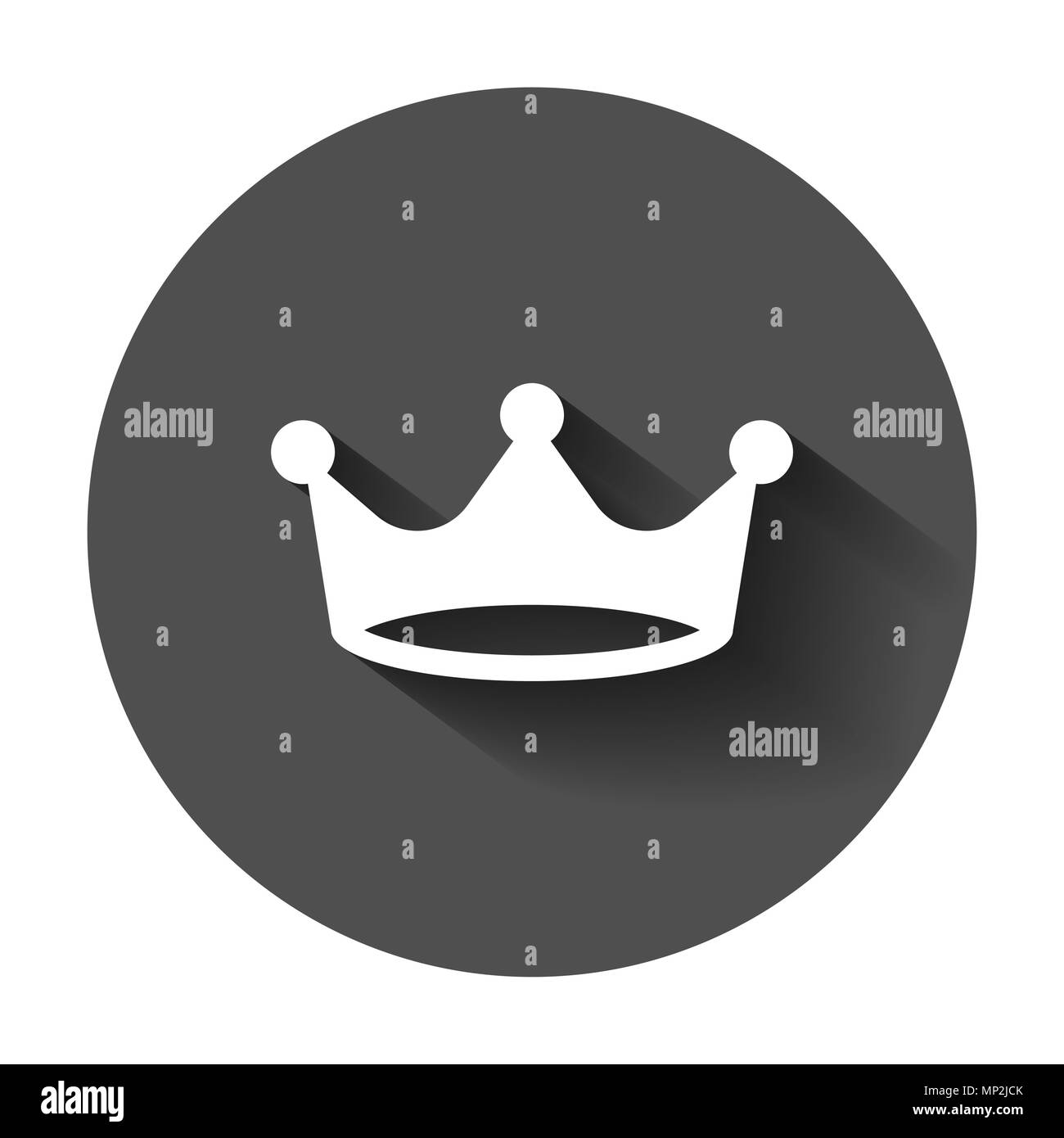 Krone diadem Vektor Icon im flachen Stil. Royalty Krone Abbildung mit langen Schatten. König, Prinzessin royalty Konzept. Stock Vektor