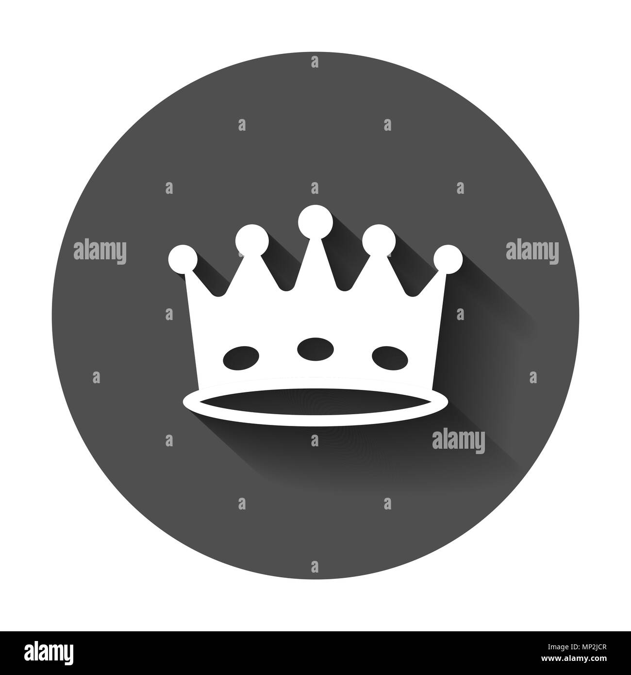 Krone diadem Vektor Icon im flachen Stil. Royalty Krone Abbildung mit langen Schatten. König, Prinzessin royalty Konzept. Stock Vektor