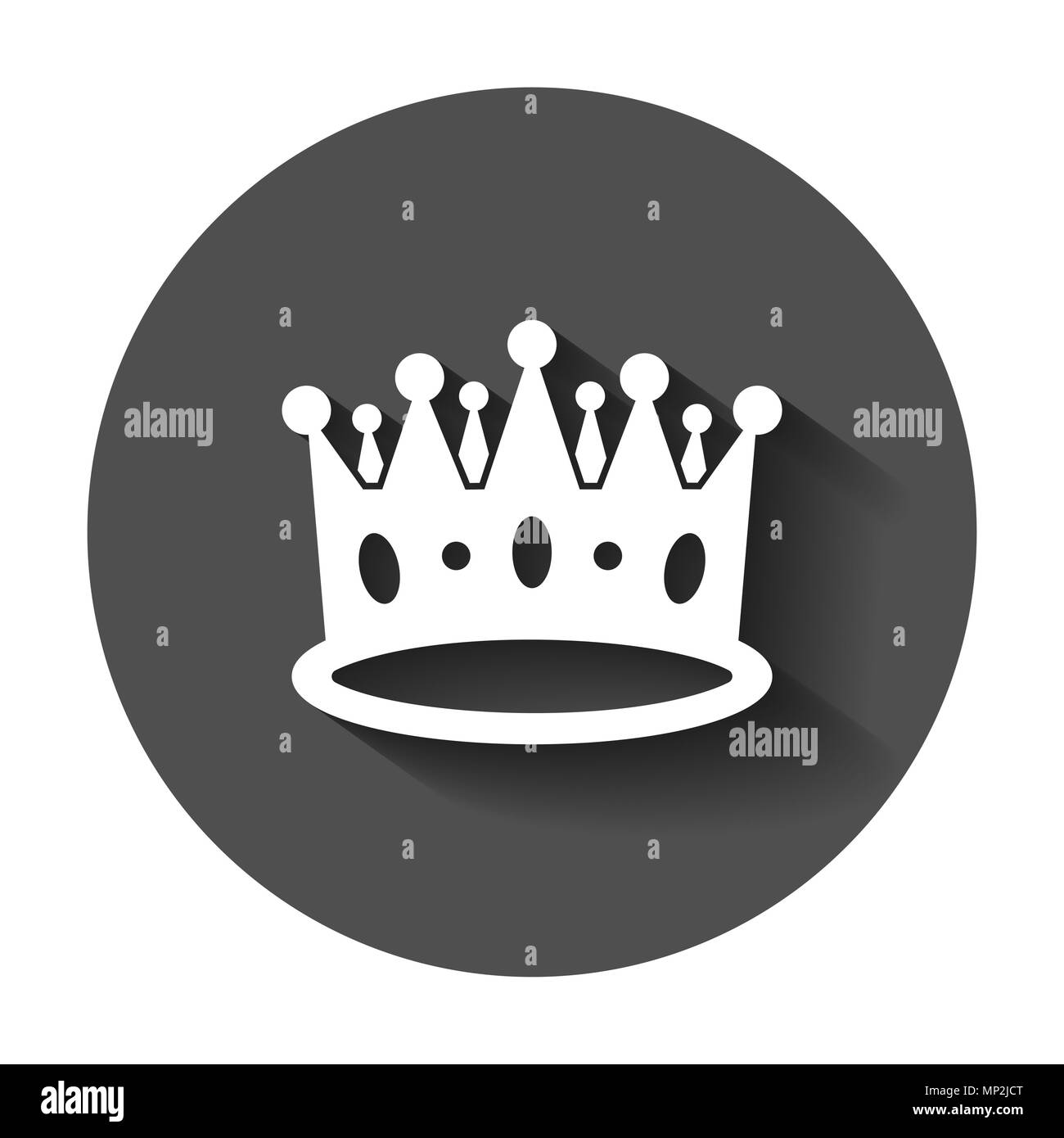 Krone diadem Vektor Icon im flachen Stil. Royalty Krone Abbildung mit langen Schatten. König, Prinzessin royalty Konzept. Stock Vektor